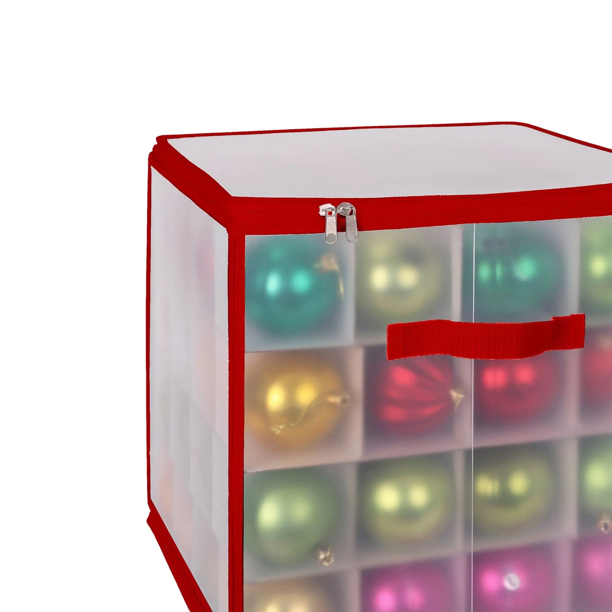 Weihnachtskugel Aufbewahrungsbox Rot-Transparent Grösse 2 von Relaxdays