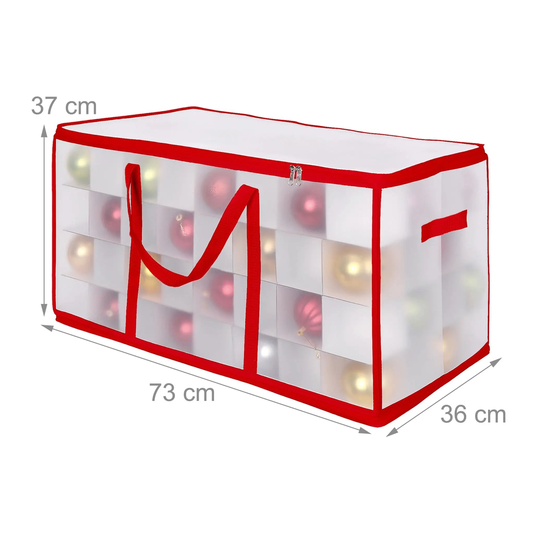 Weihnachtskugel Aufbewahrungsbox Rot-Transparent Grösse 3 von Relaxdays