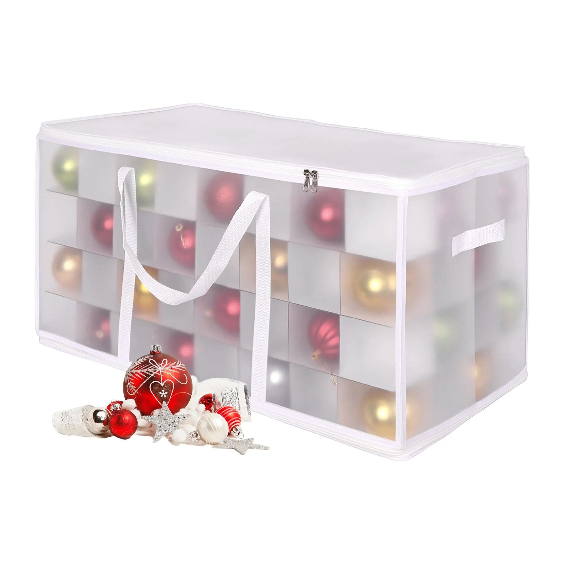 Weihnachtskugel Aufbewahrungsbox Weiss-Transparent Grösse 3 von Relaxdays