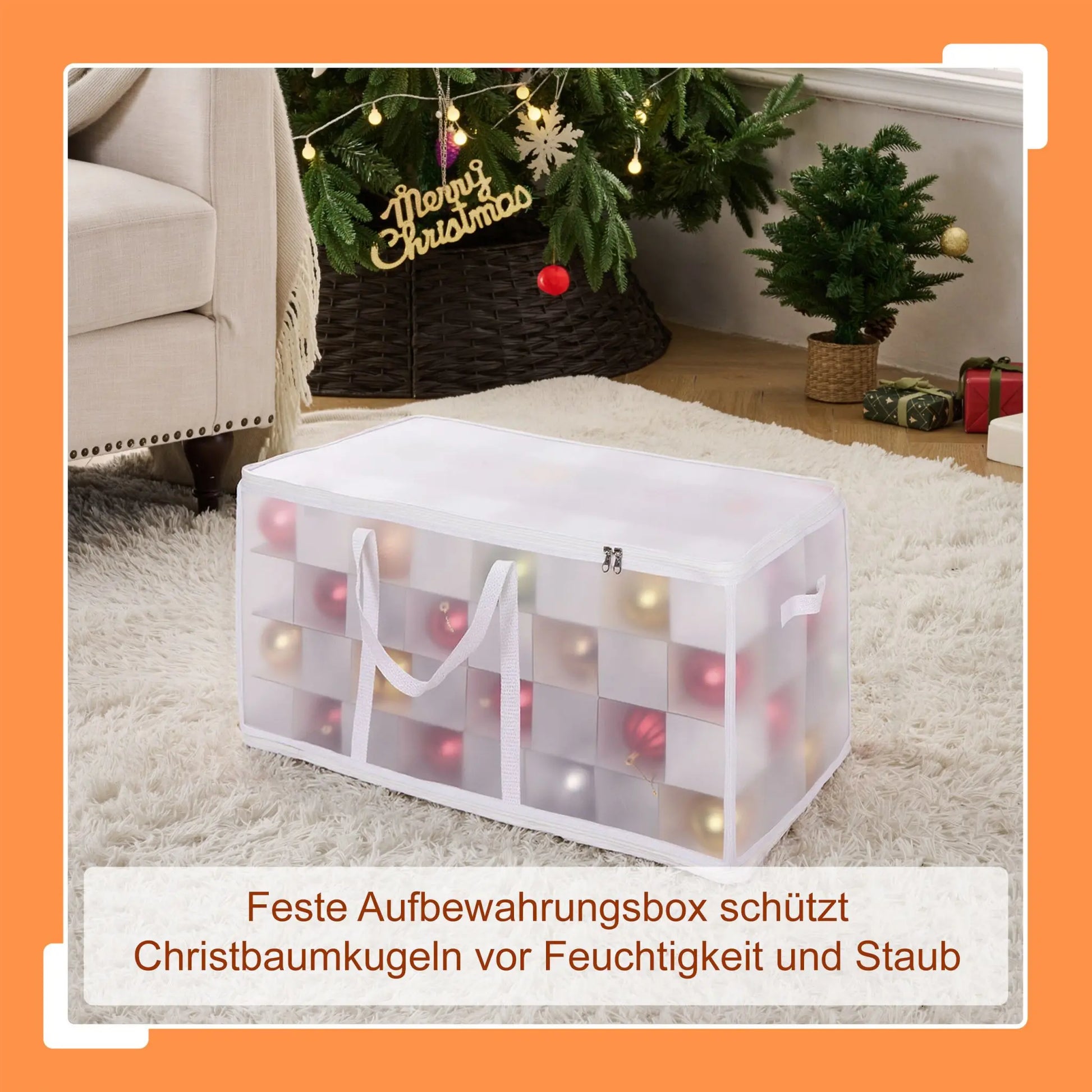 Weihnachtskugel Aufbewahrungsbox Weiss-Transparent Grösse 3 von Relaxdays