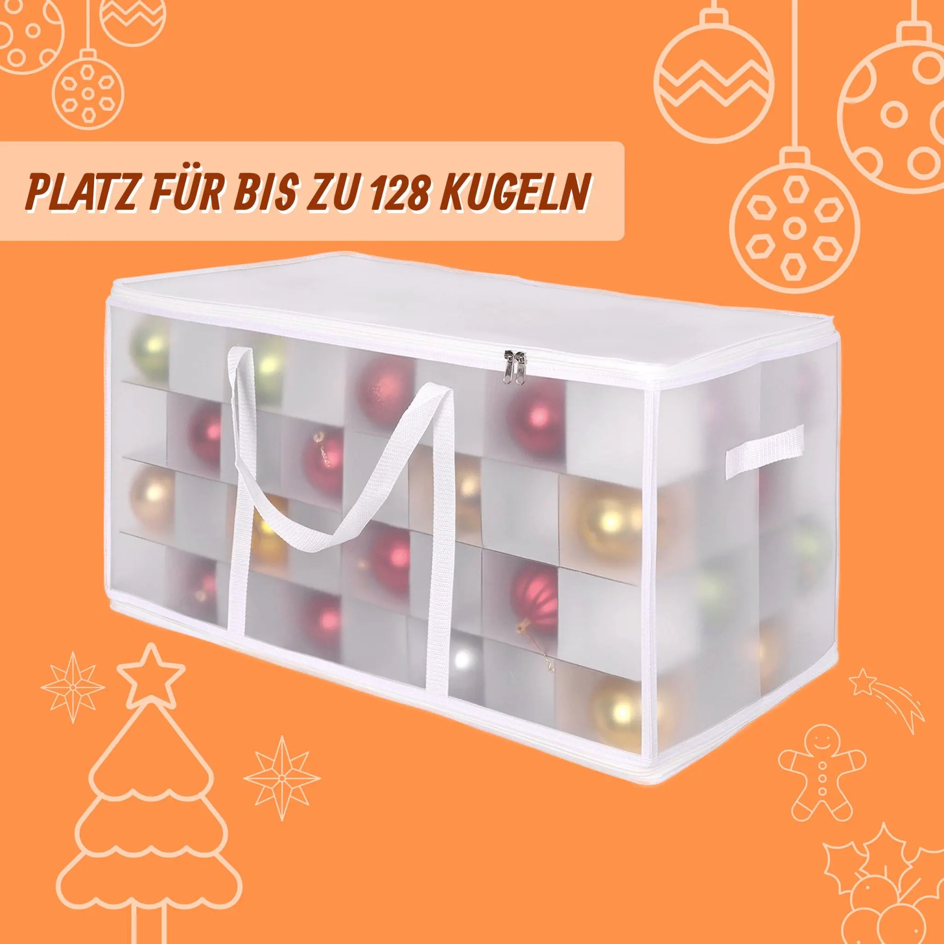 Weihnachtskugel Aufbewahrungsbox Weiss-Transparent Grösse 3 von Relaxdays