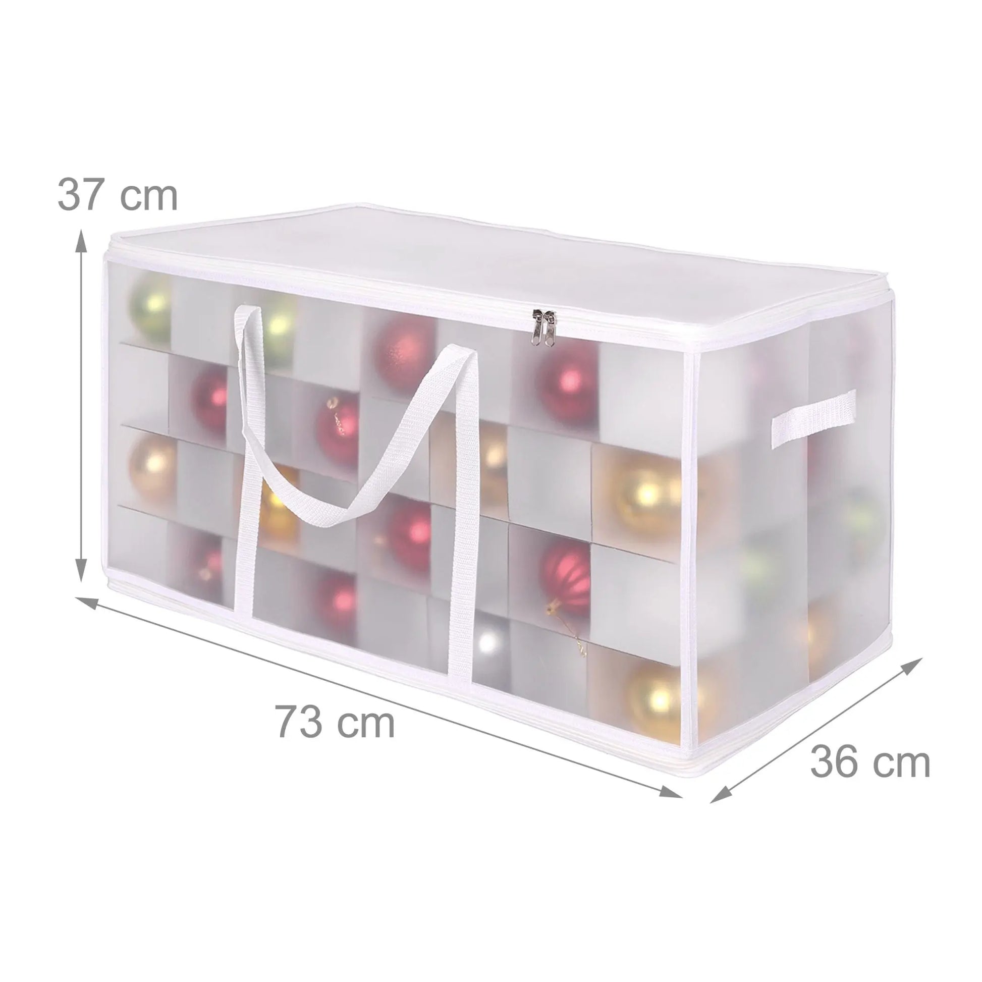 Weihnachtskugel Aufbewahrungsbox Weiss-Transparent Grösse 3 von Relaxdays