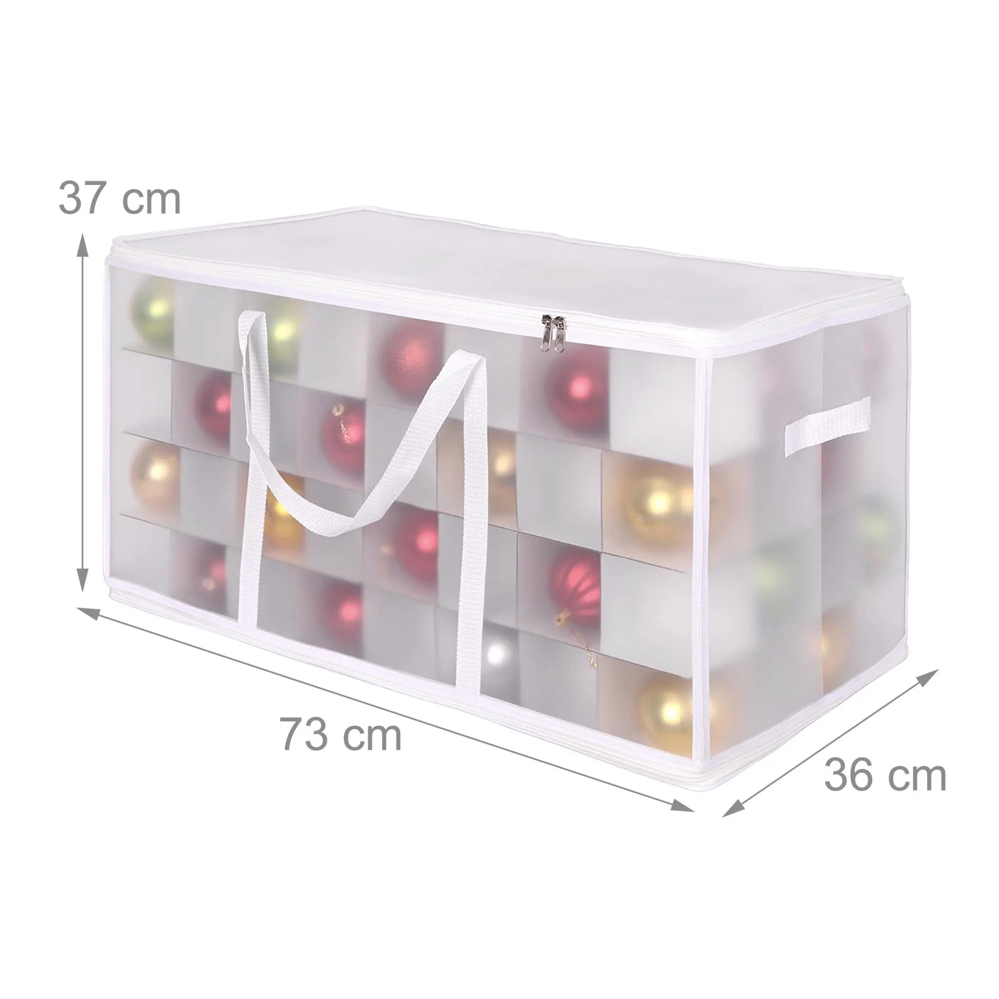 Weihnachtskugel Aufbewahrungsbox Weiss-Transparent Grösse 3 von Relaxdays