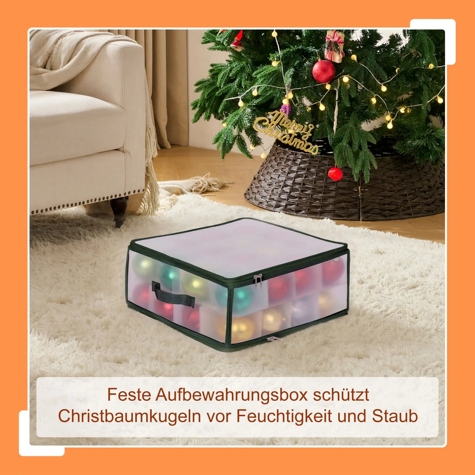 Weihnachtskugel Aufbewahrungsbox Grün-Transparent Grösse 1 von Relaxdays