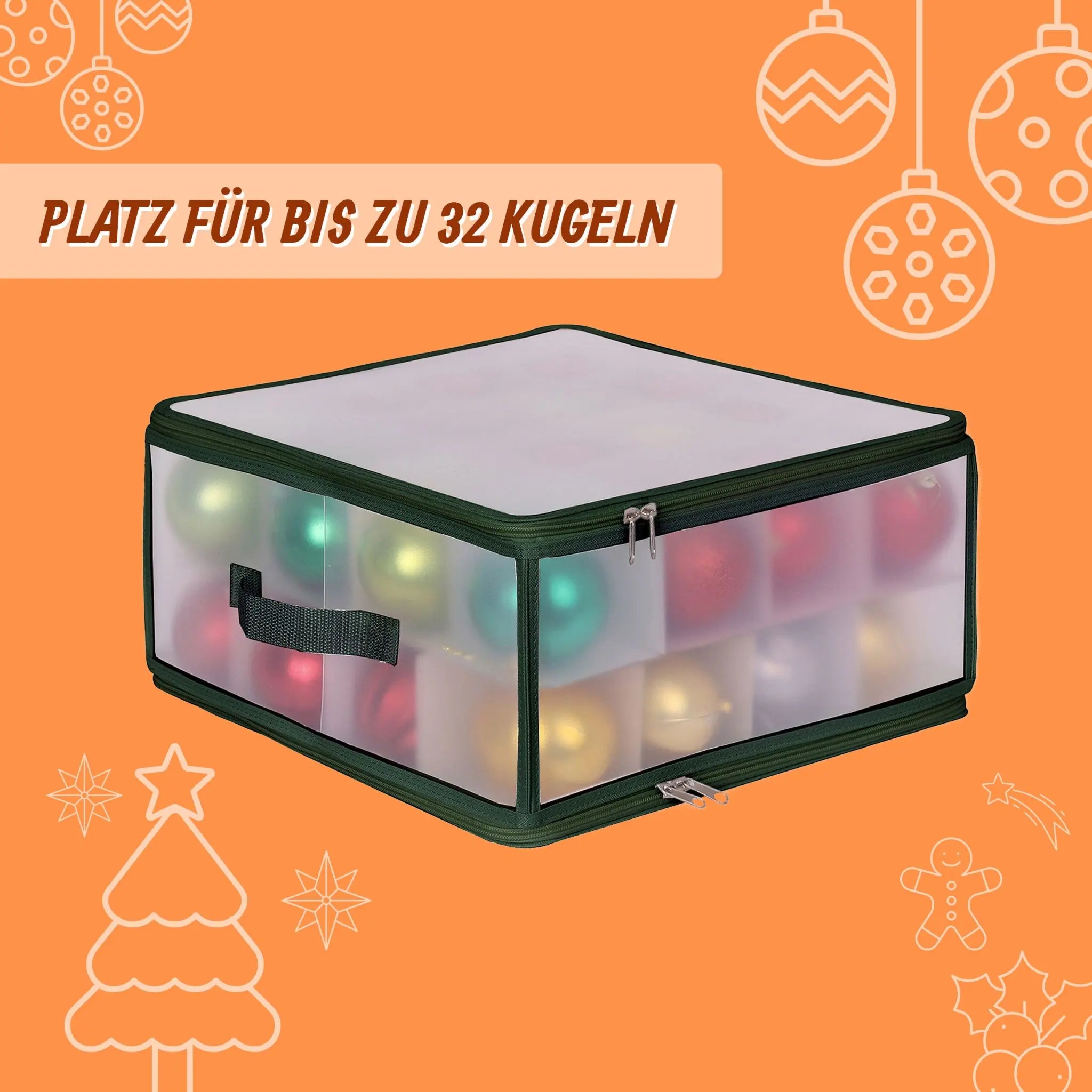 Weihnachtskugel Aufbewahrungsbox Grün-Transparent Grösse 1 von Relaxdays