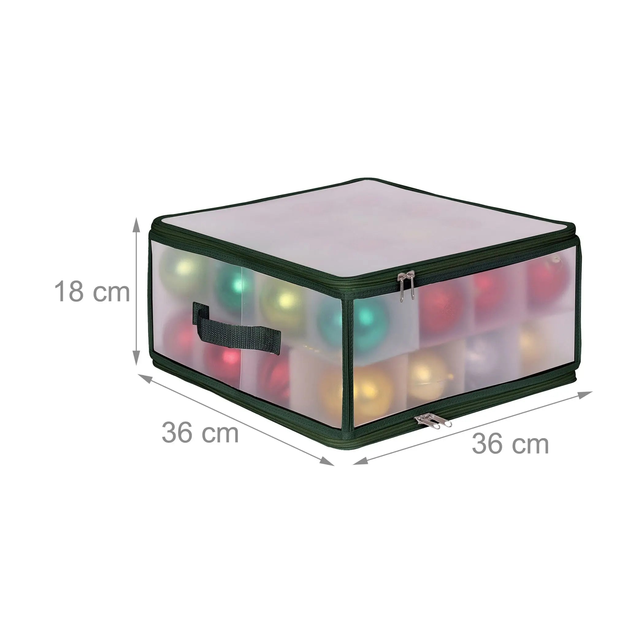 Weihnachtskugel Aufbewahrungsbox Grün-Transparent Grösse 1 von Relaxdays