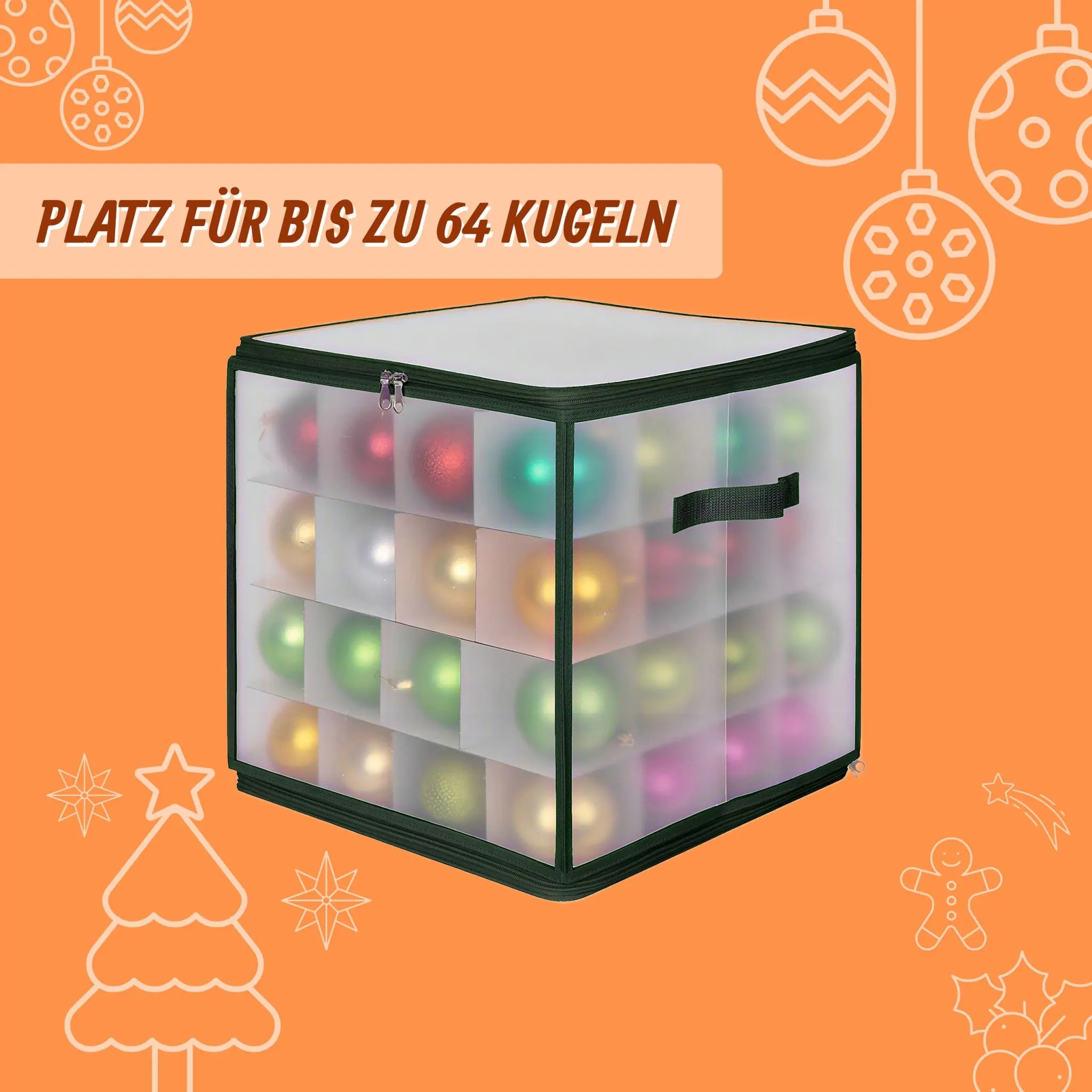 Weihnachtskugel Aufbewahrungsbox Grün-Transparent Grösse 2 von Relaxdays