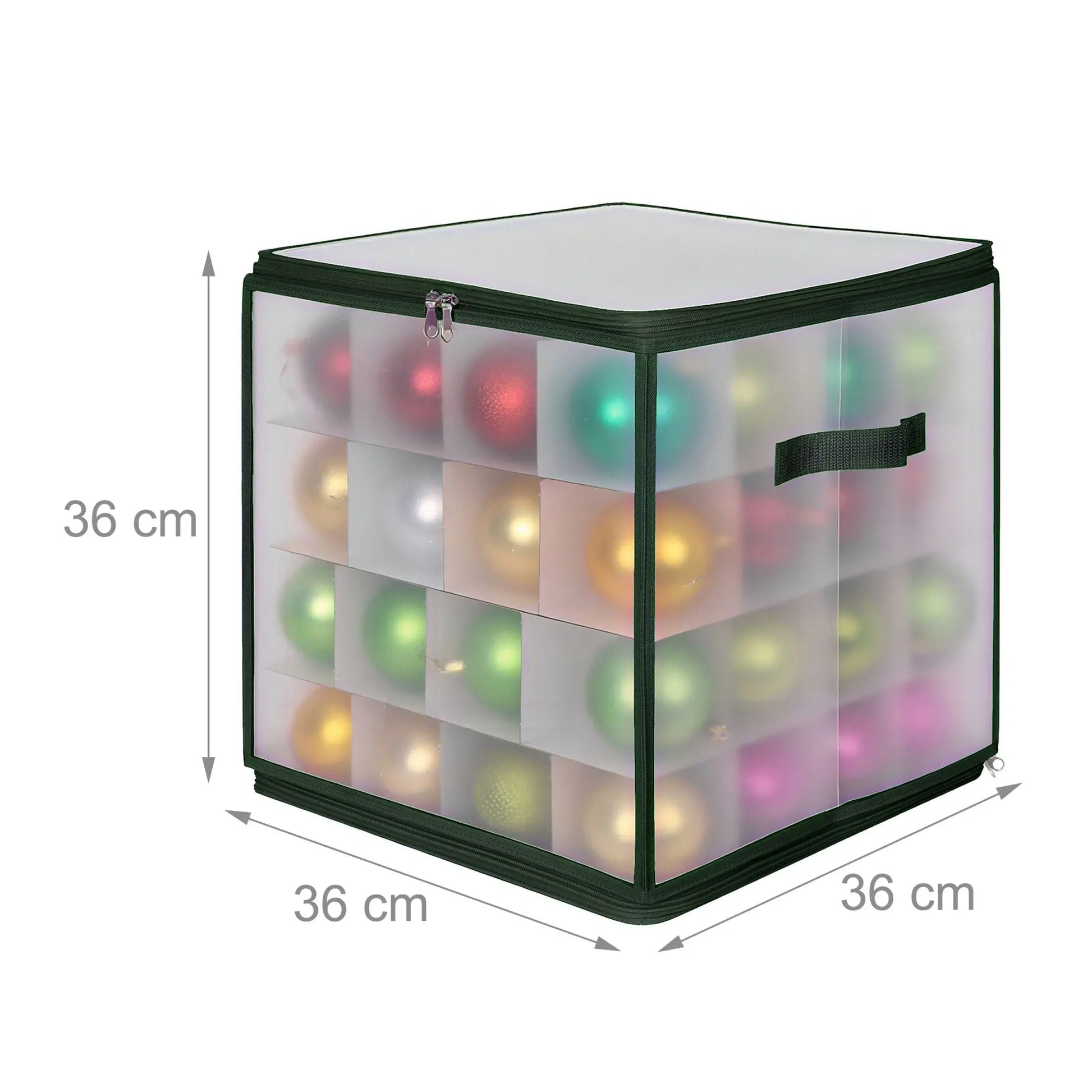 Weihnachtskugel Aufbewahrungsbox Grün-Transparent Grösse 2 von Relaxdays