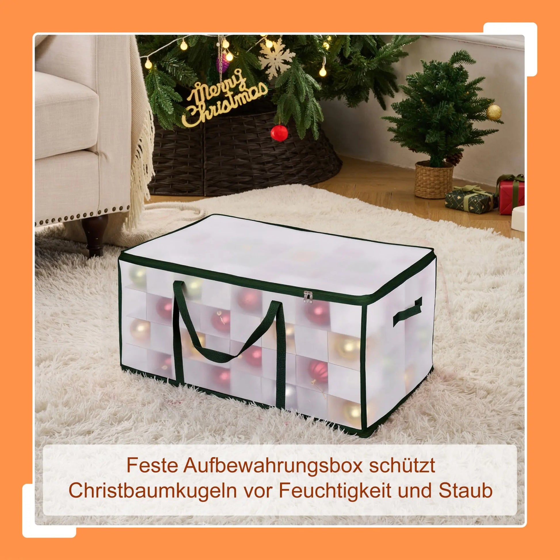 Weihnachtskugel Aufbewahrungsbox Grün-Transparent Grösse 3 von Relaxdays