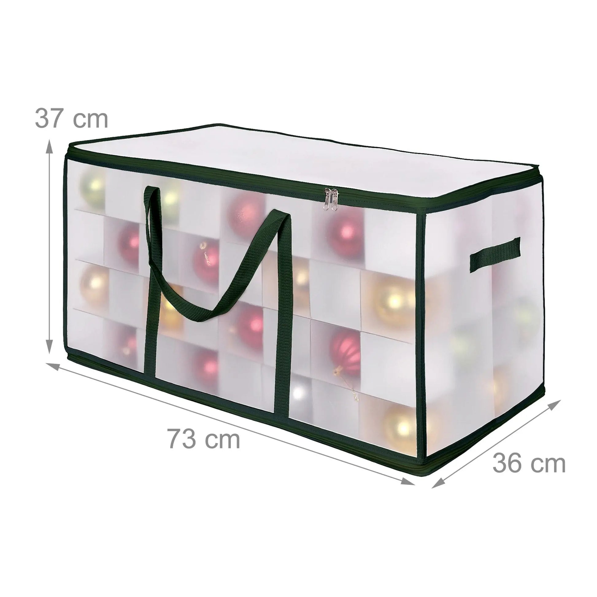 Weihnachtskugel Aufbewahrungsbox Grün-Transparent Grösse 3 von Relaxdays