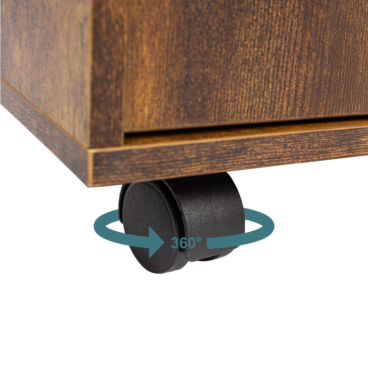 Abschliessbarer Rollcontainer Braun-Schwarz von Relaxdays