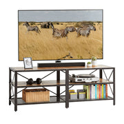 TV Lowboard 4 Fächer Braun-Schwarz von Relaxdays
