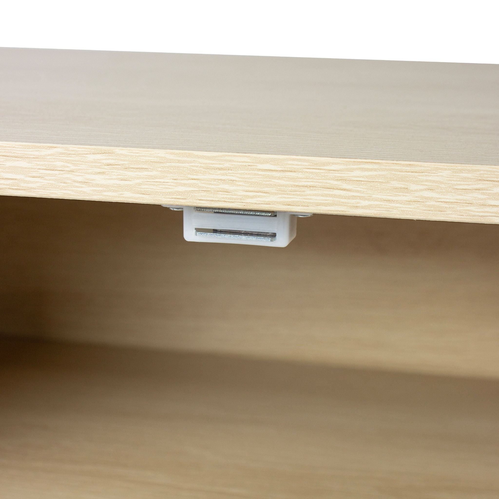 TV Lowboard 6 Fächer Weiss-Hellbraun von Relaxdays