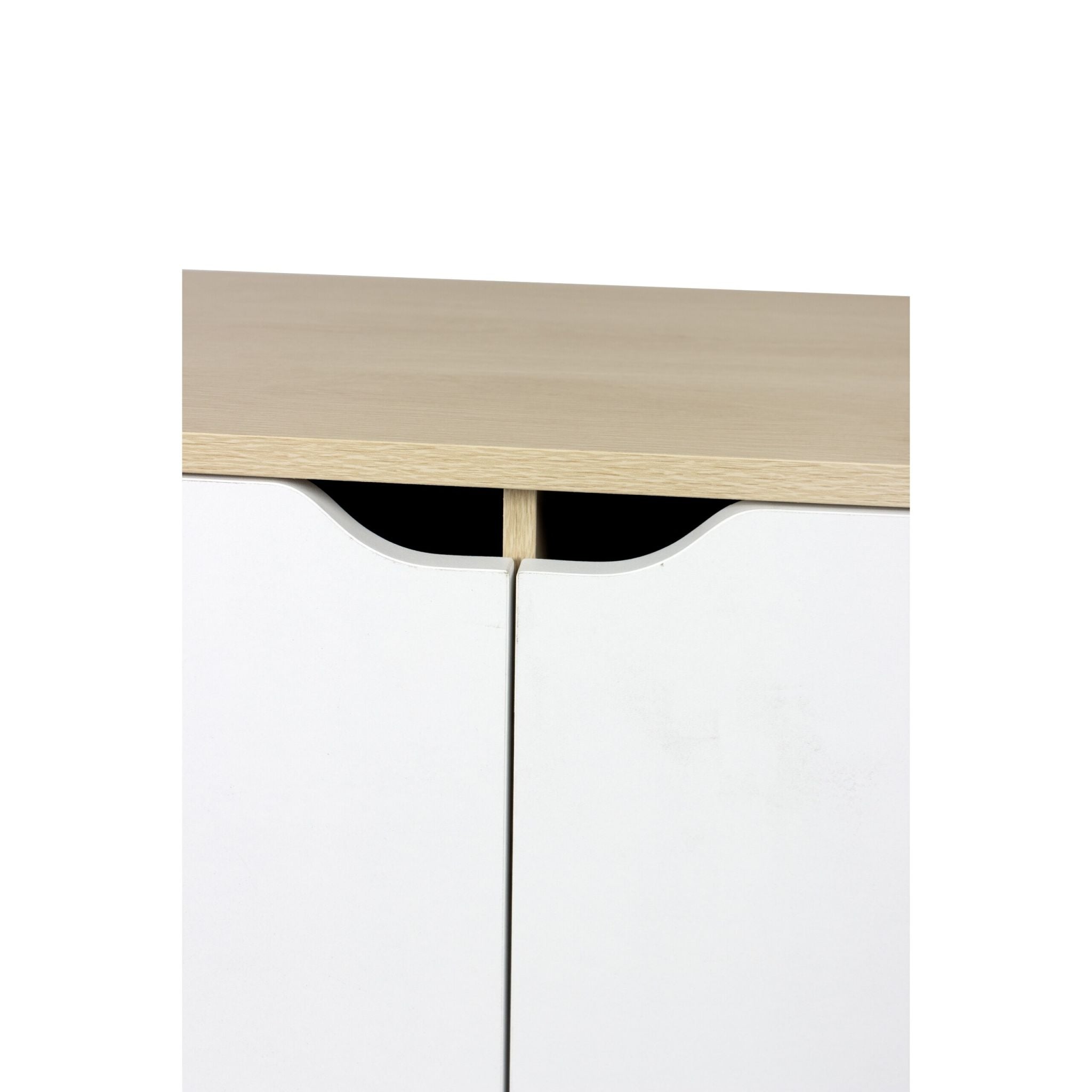 TV Lowboard 6 Fächer Weiss-Hellbraun von Relaxdays
