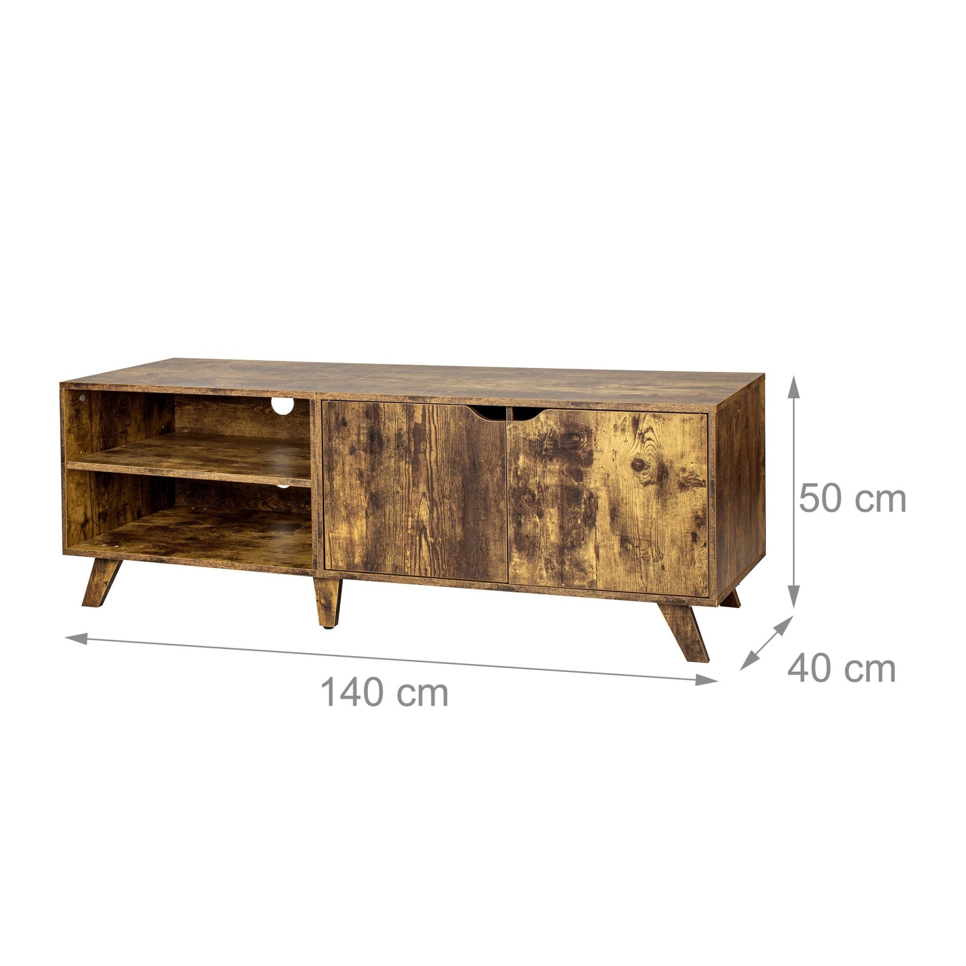 TV Lowboard 6 Fächer Braun von Relaxdays