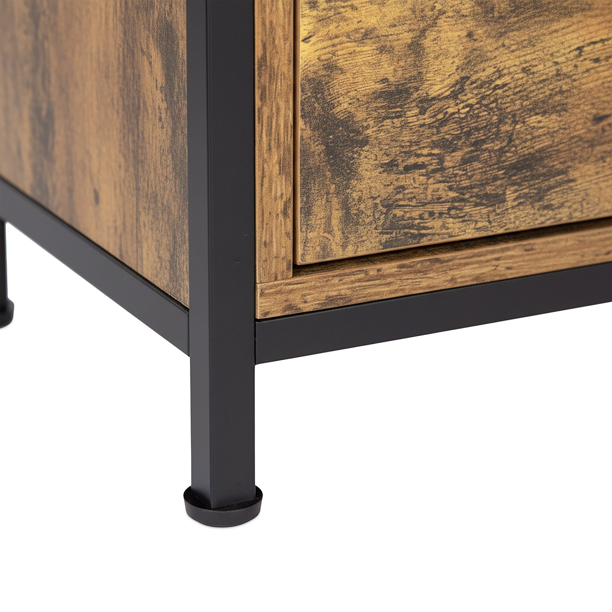 TV Lowboard mit Schubladen Braun-Schwarz von Relaxdays
