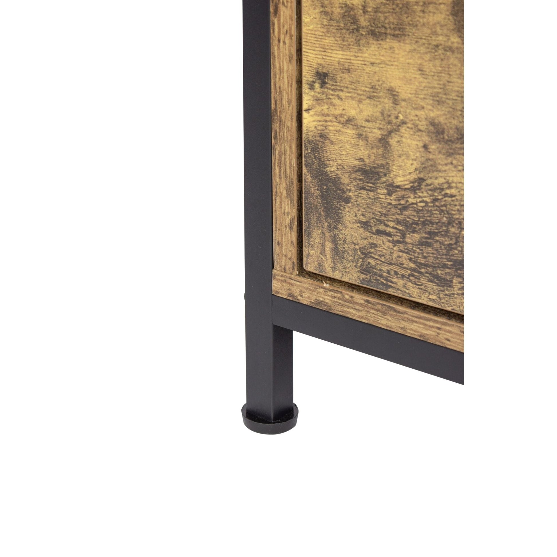 TV Lowboard mit Schubladen Braun-Schwarz von Relaxdays