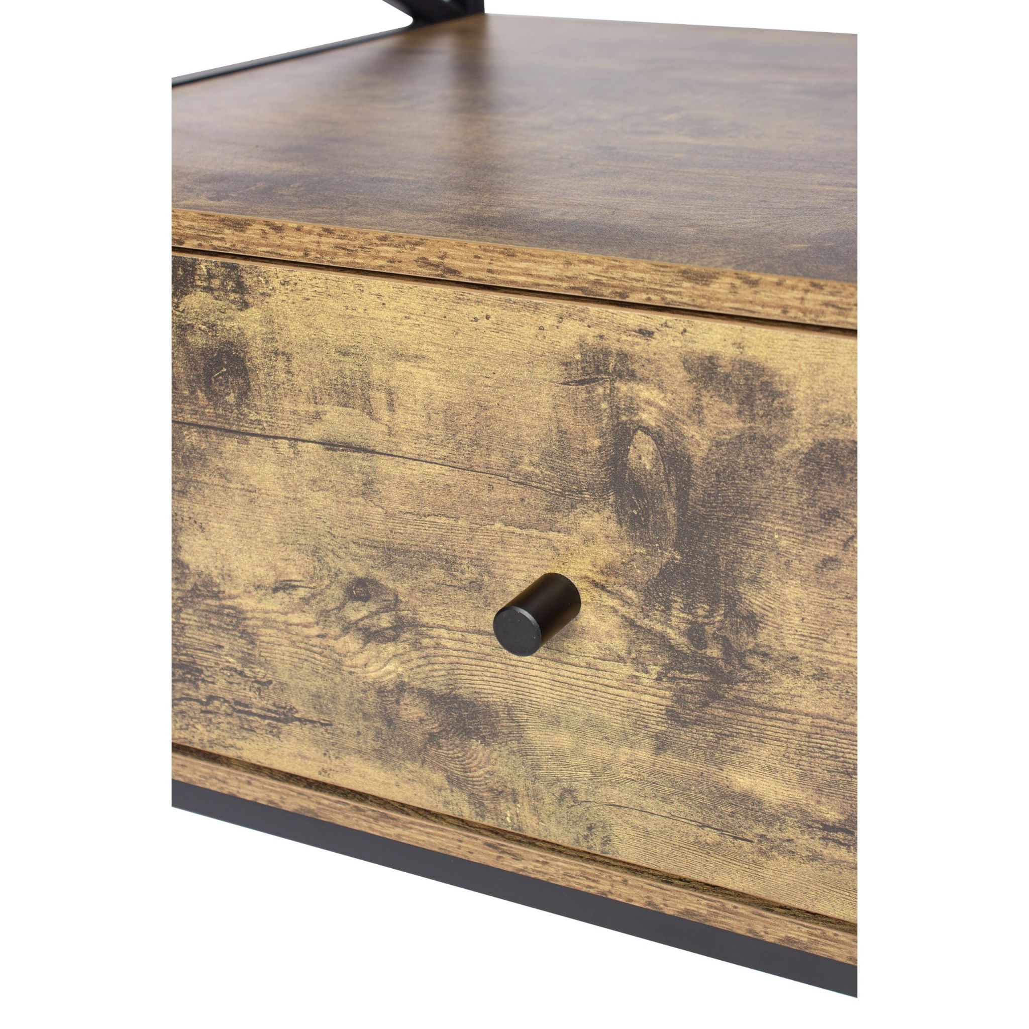 TV Lowboard mit Schubladen Braun-Schwarz von Relaxdays