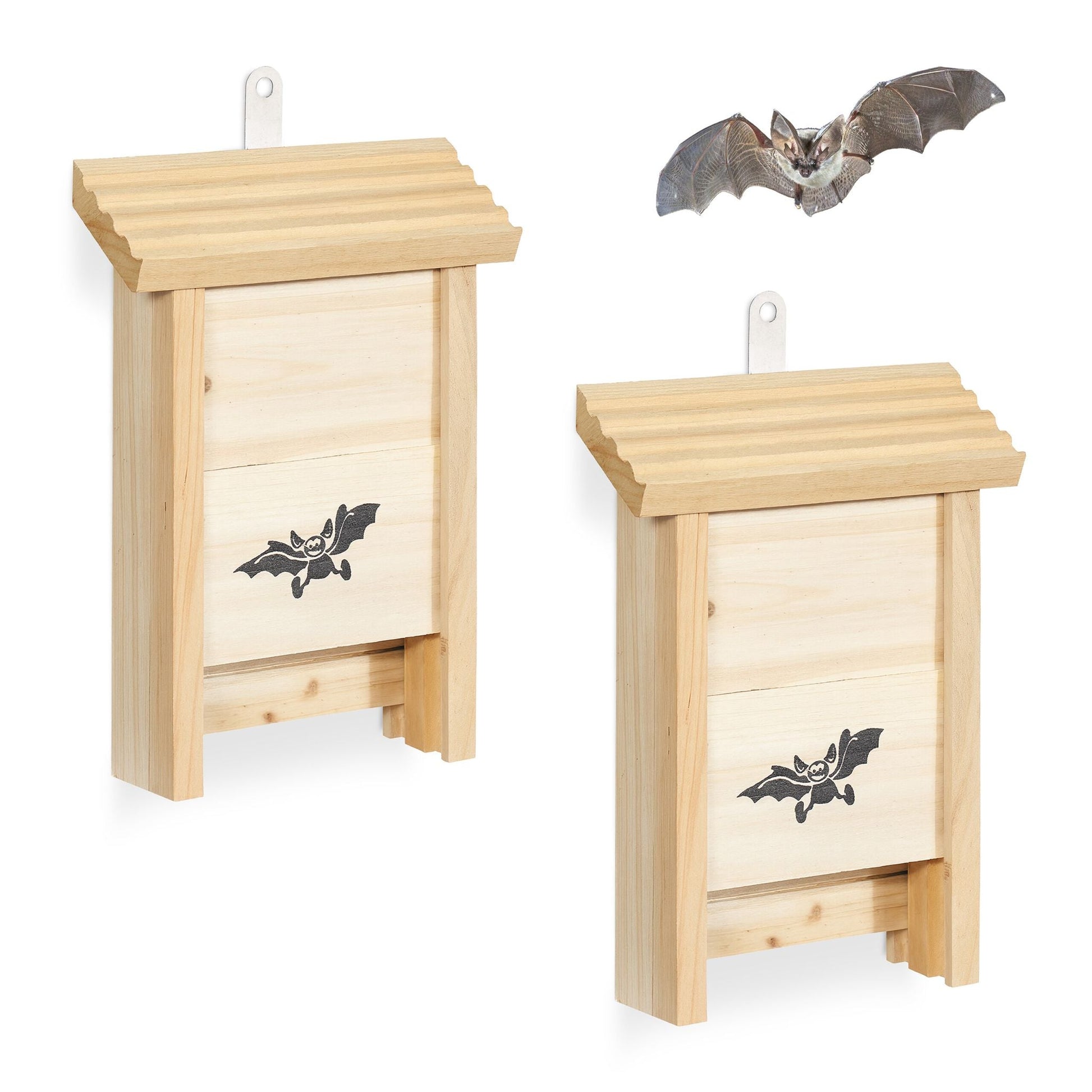 Fledermauskasten 2er-Set Hellbraun von Relaxdays