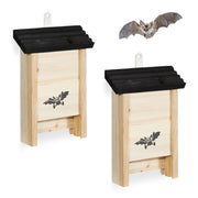 Fledermauskasten 2er-Set Hellbraun-Schwarz von Relaxdays