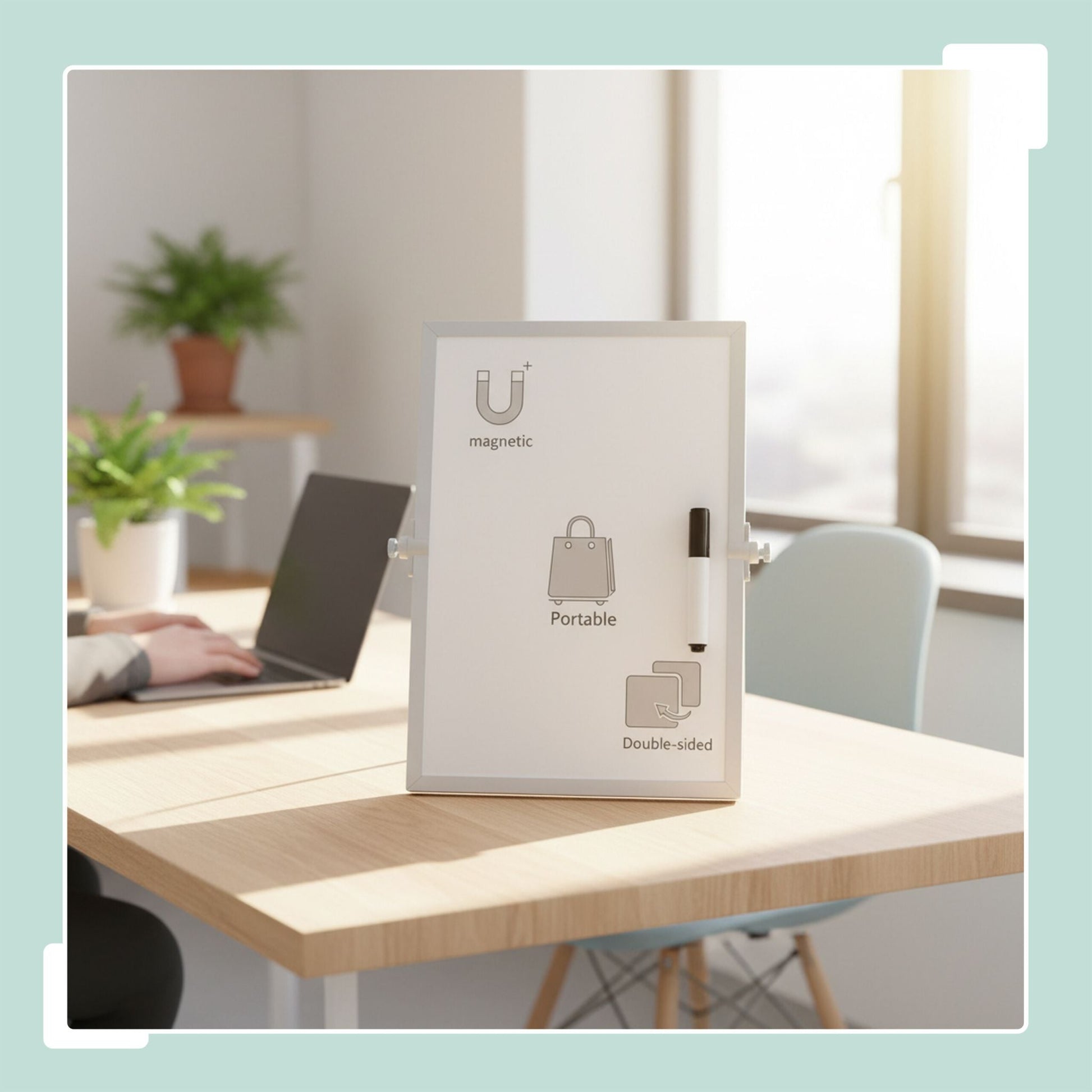 Whiteboard Tisch Weiss-Silber von Relaxdays