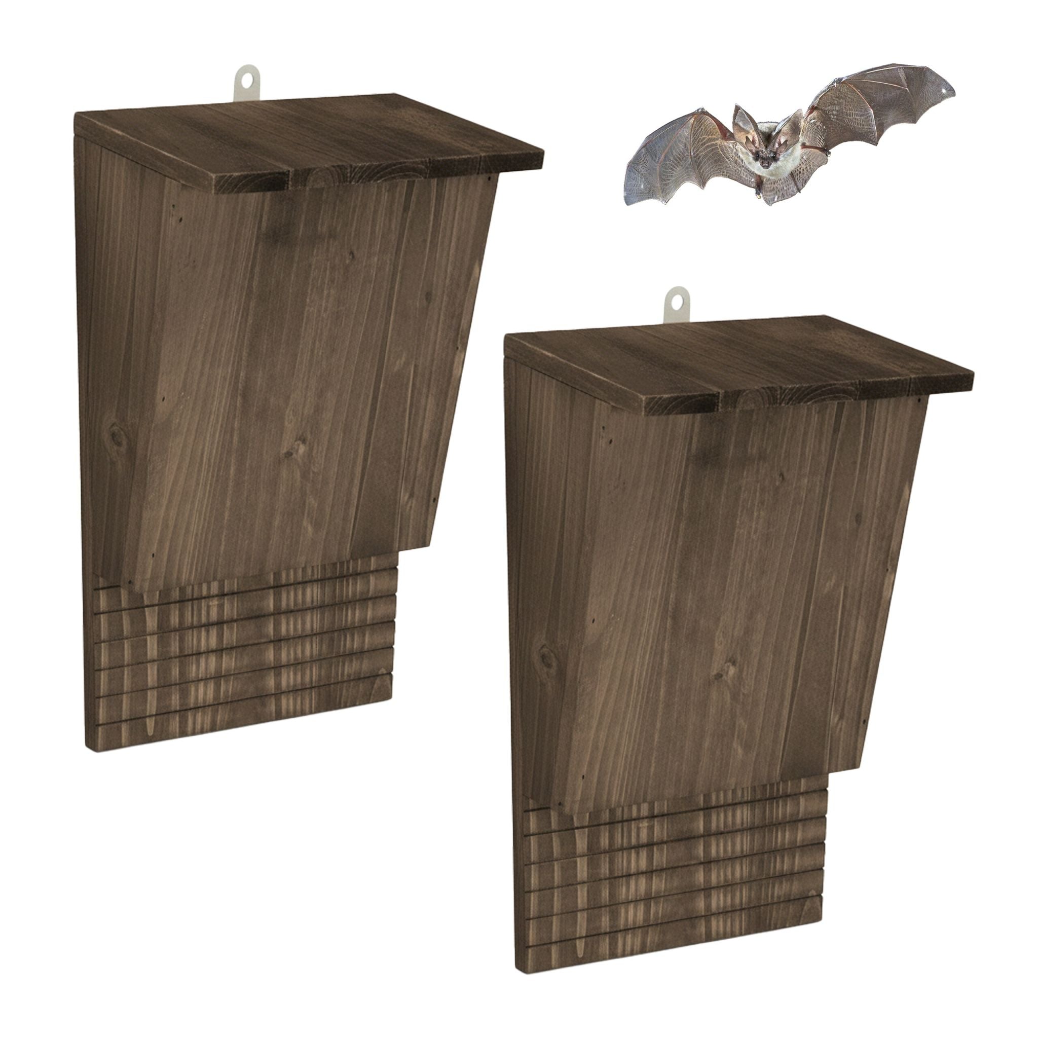 Brauner Fledermauskasten 2er-Set Dunkelbraun von Relaxdays
