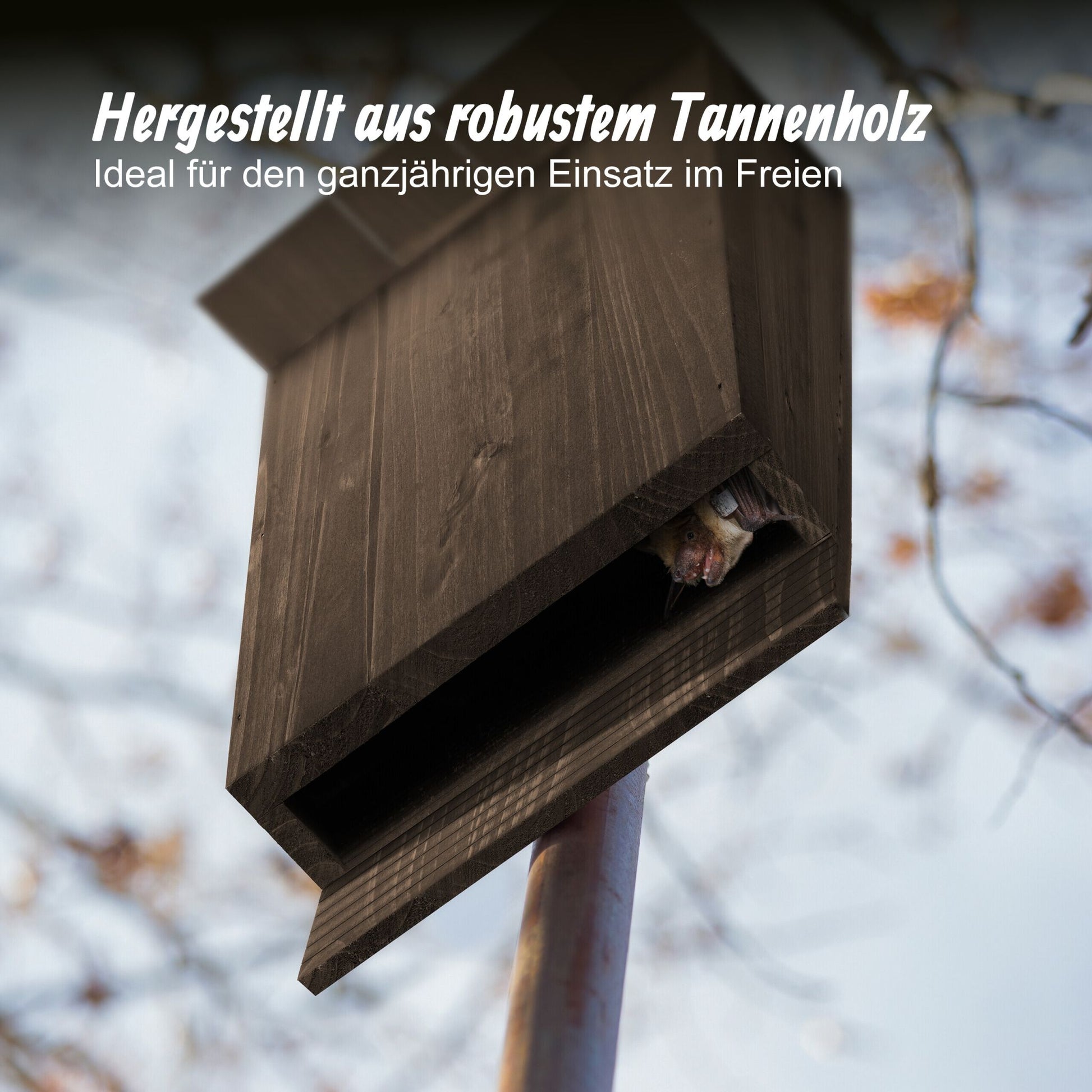 Brauner Fledermauskasten 2er-Set Dunkelbraun von Relaxdays
