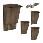 Brauner Fledermauskasten 4er-Set Dunkelbraun von Relaxdays