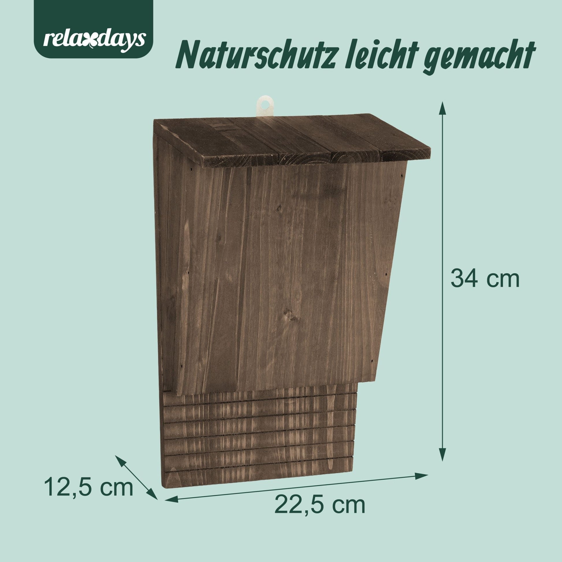 Brauner Fledermauskasten 4er-Set Dunkelbraun von Relaxdays