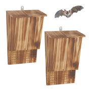 Fledermauskasten geflammt 2er-Set Braun von Relaxdays
