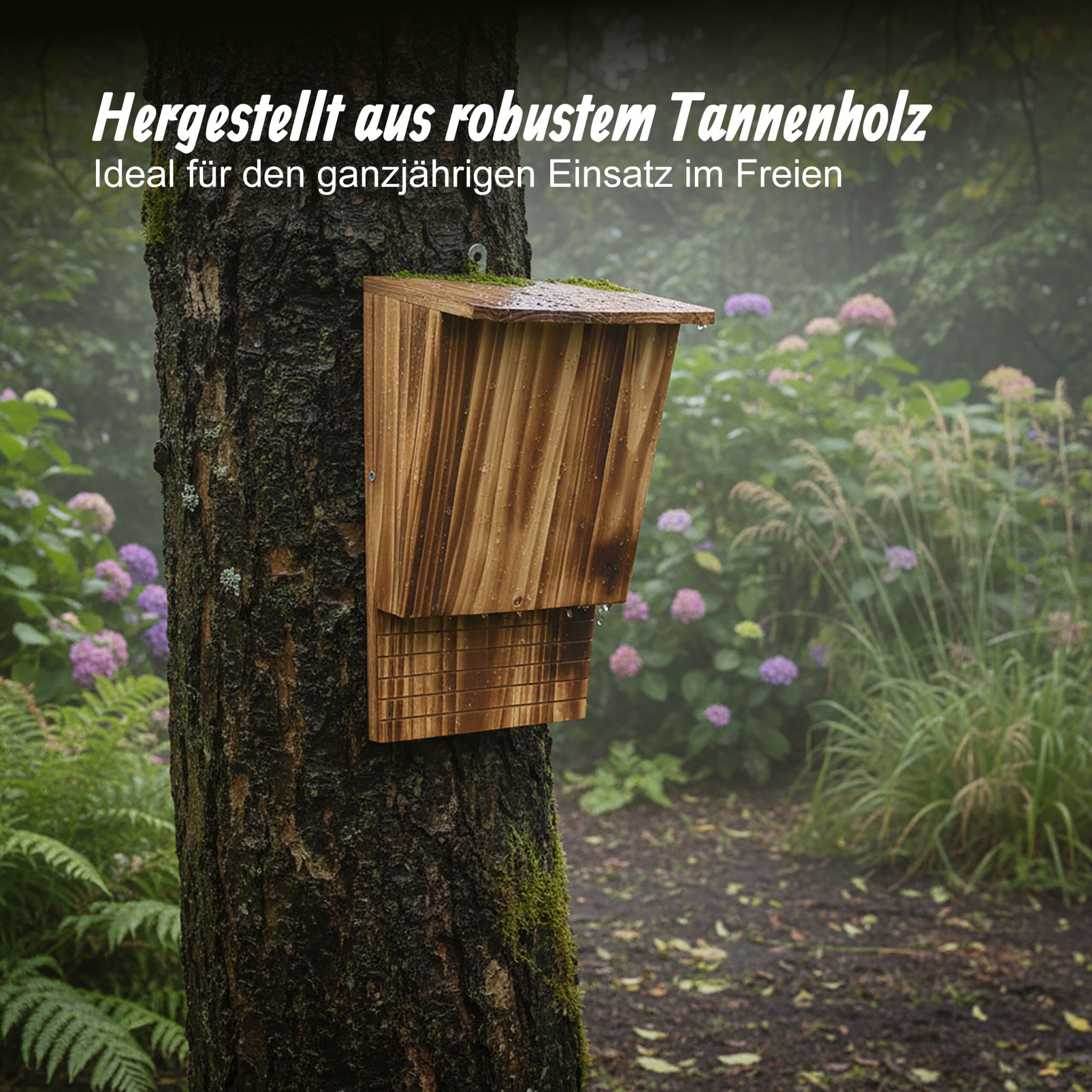 Fledermauskasten geflammt 2er-Set Braun von Relaxdays