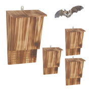Fledermauskasten geflammt 4er-Set Braun von Relaxdays