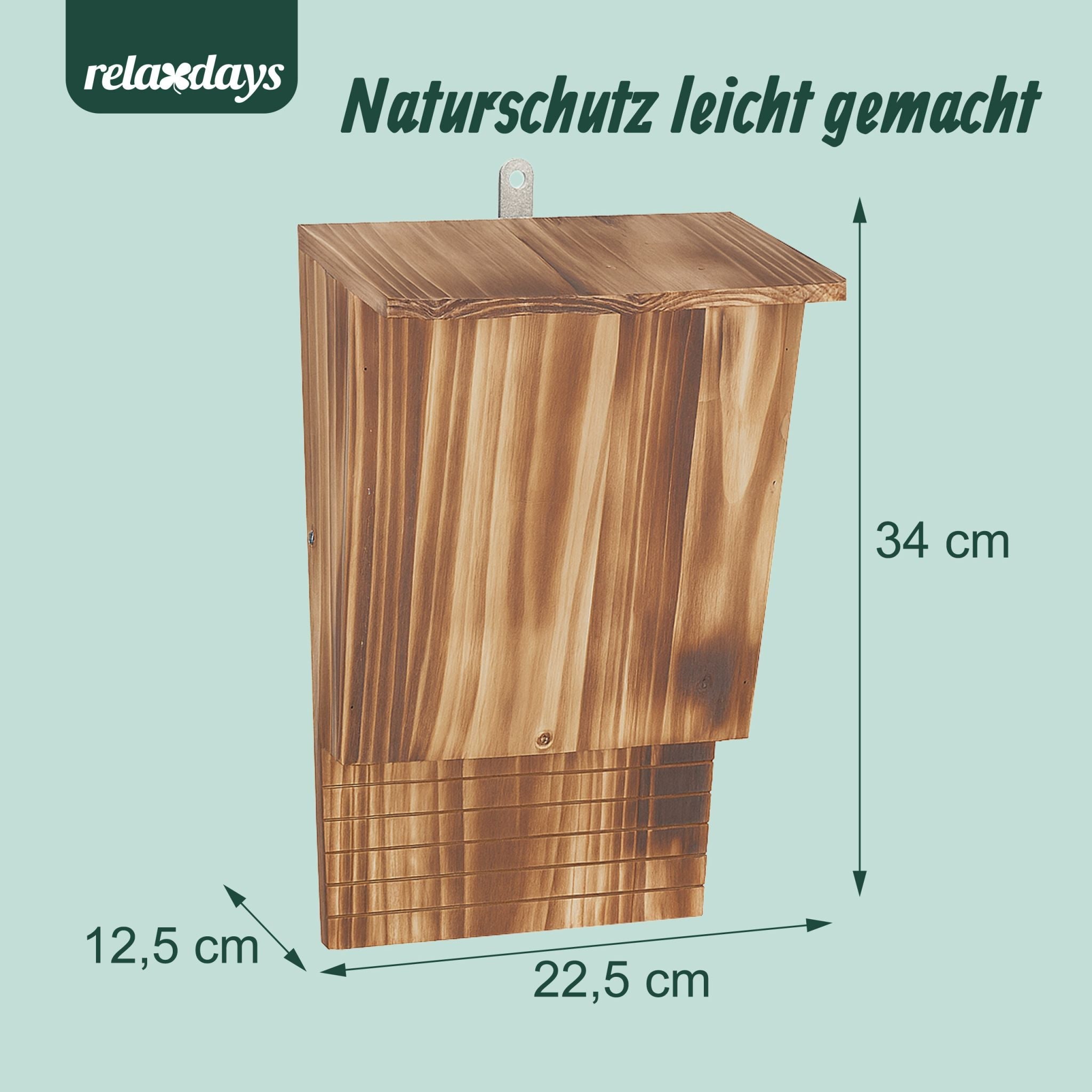 Fledermauskasten geflammt 4er-Set Braun von Relaxdays