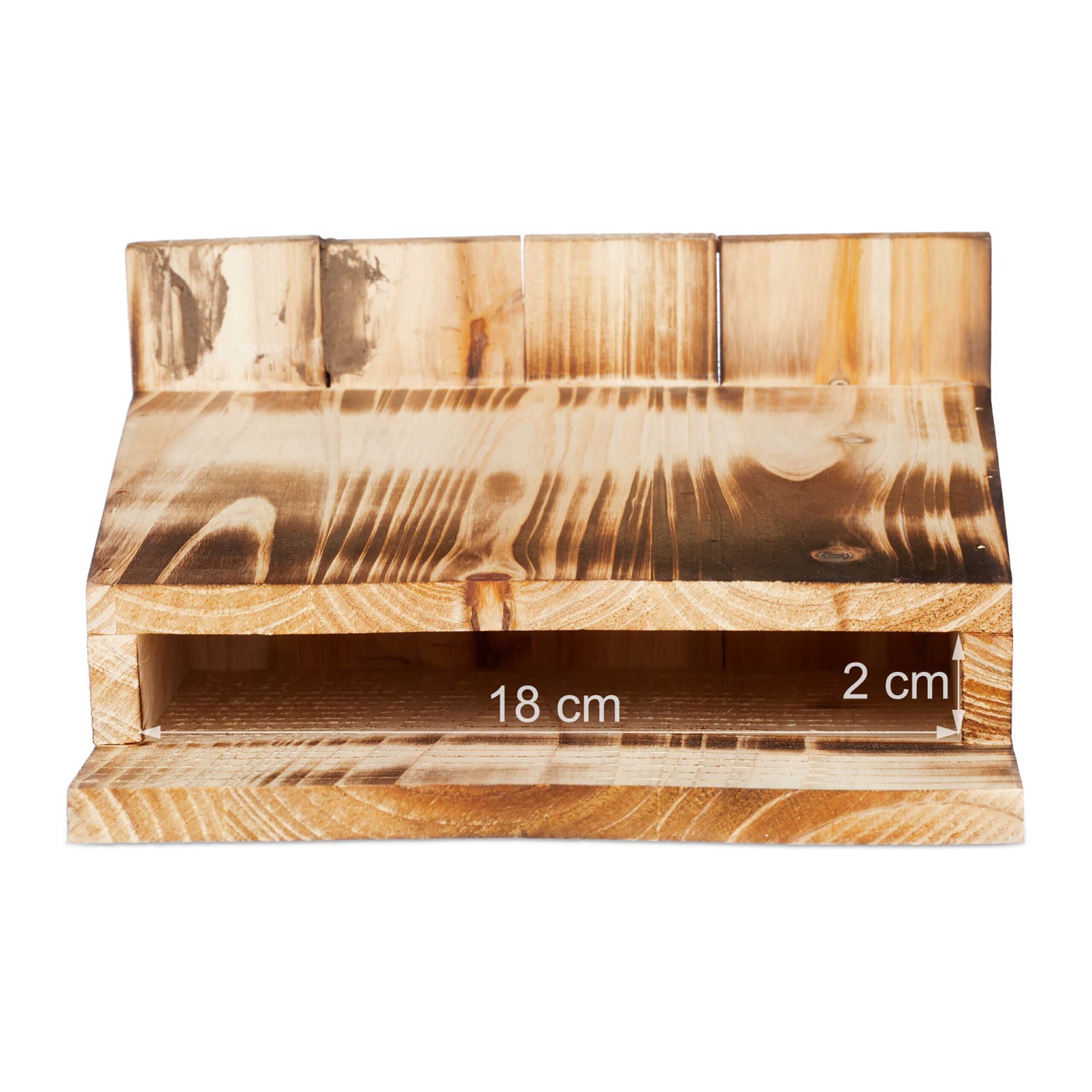 Fledermauskasten geflammt 4er-Set Braun von Relaxdays