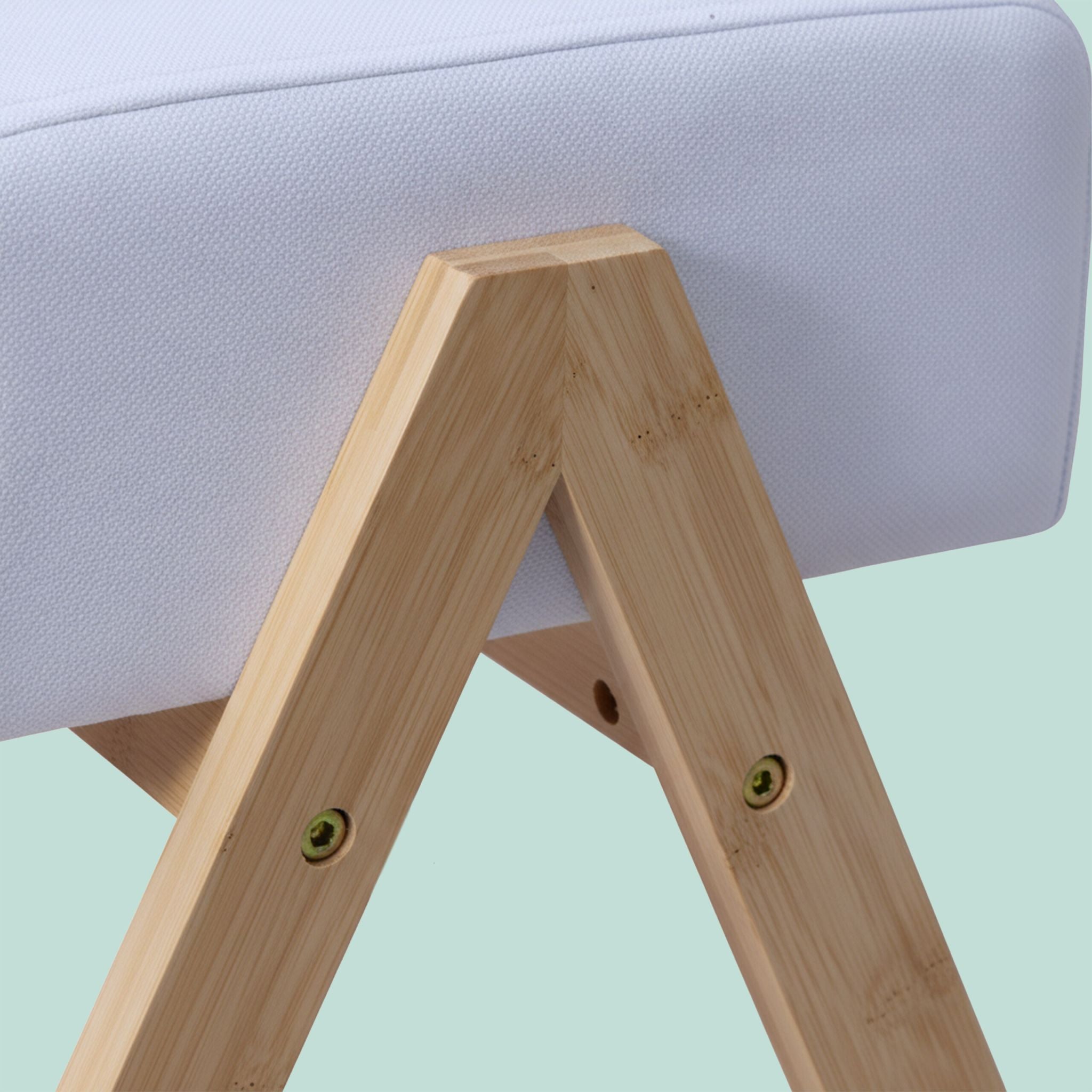 Fusshocker Bambus & Stoff Creme-Hellbraun von Relaxdays