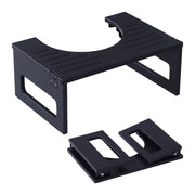 Klappbarer Toilettenhocker Bambus Schwarz von Relaxdays