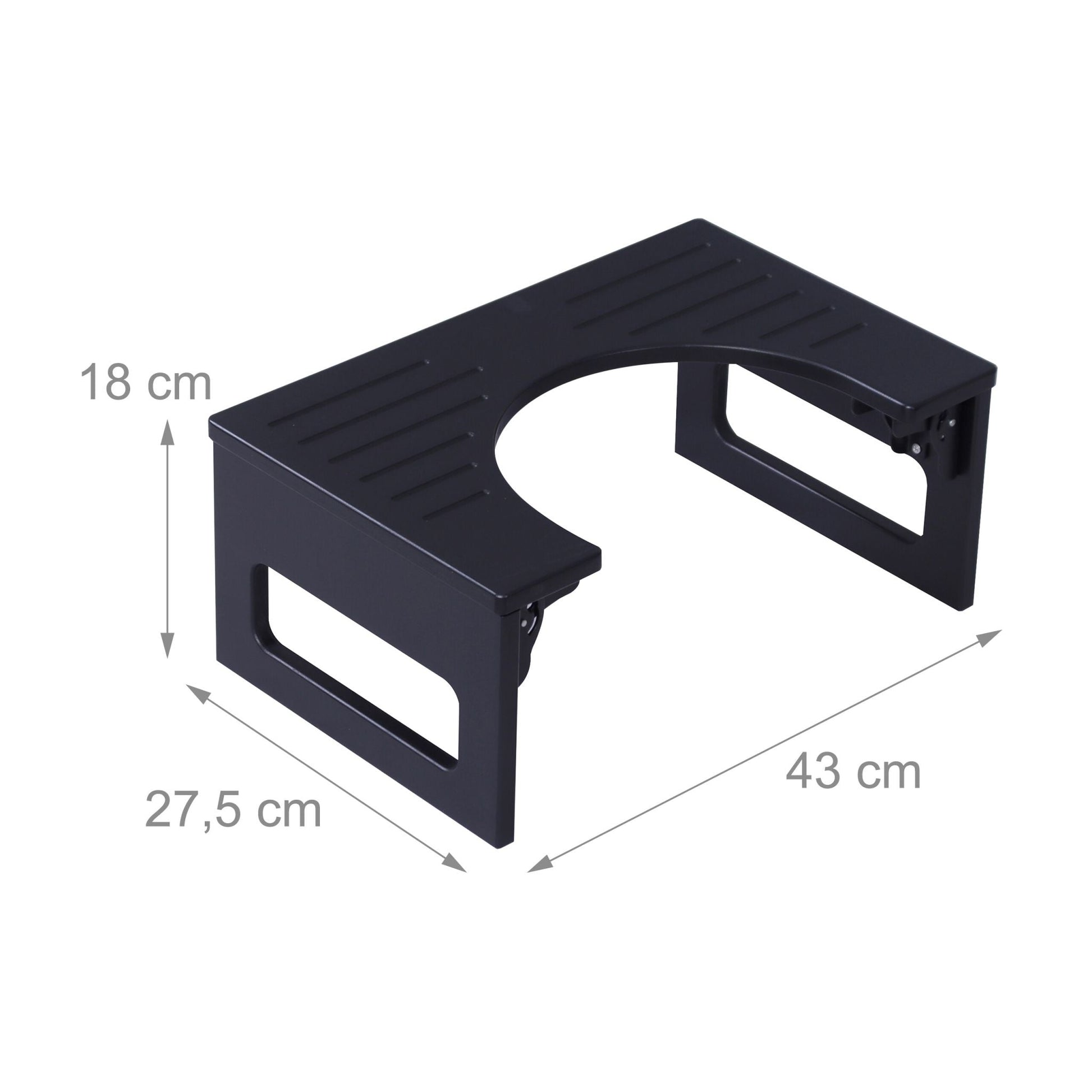 Klappbarer Toilettenhocker Bambus Schwarz von Relaxdays