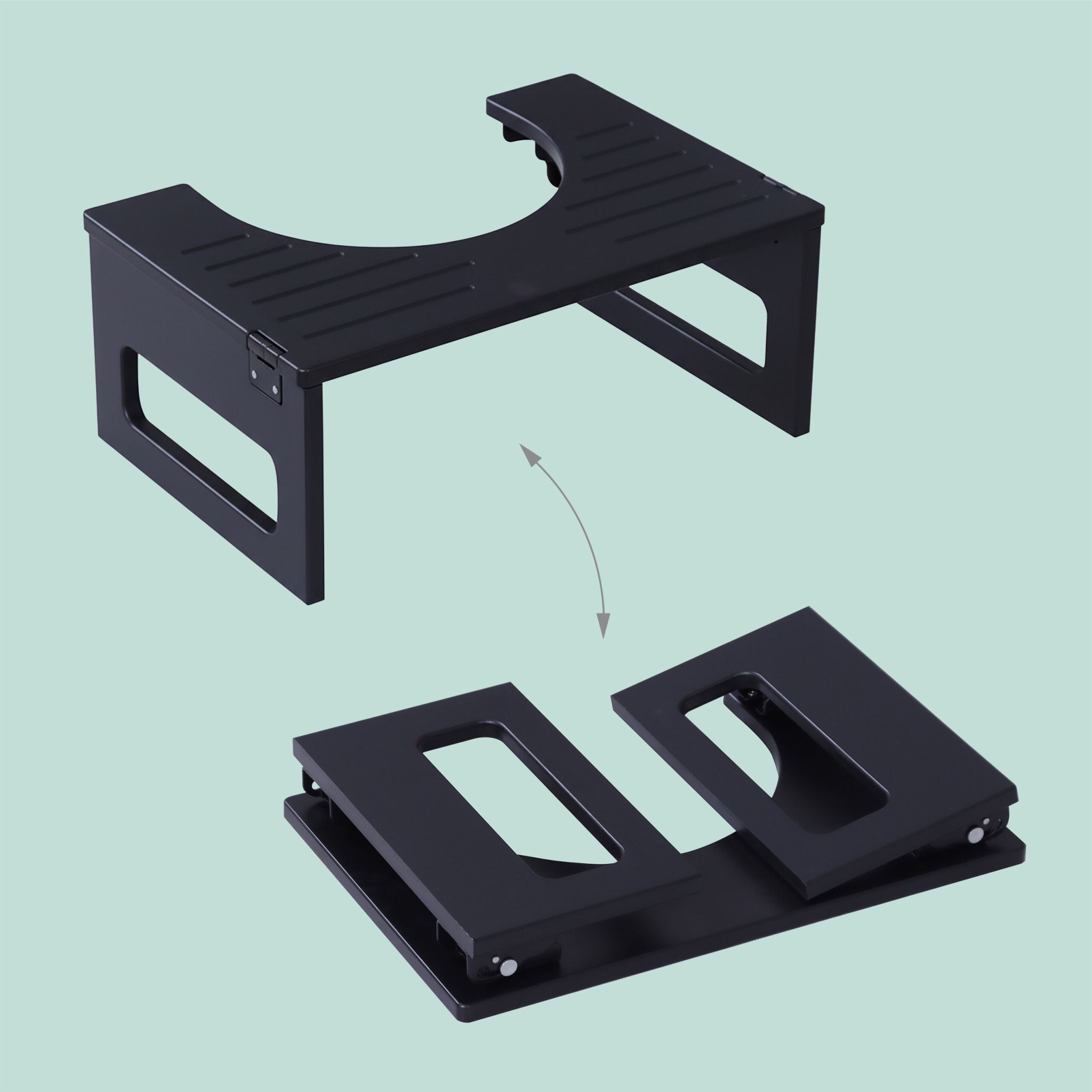 Klappbarer Toilettenhocker Bambus Schwarz von Relaxdays