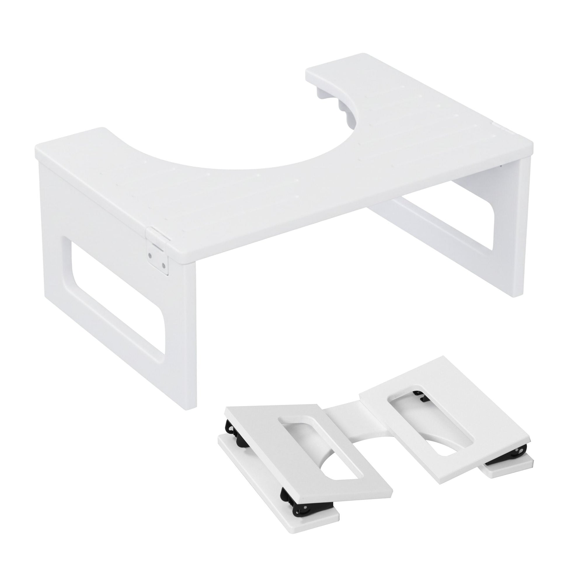 Klappbarer Toilettenhocker Bambus Weiss von Relaxdays