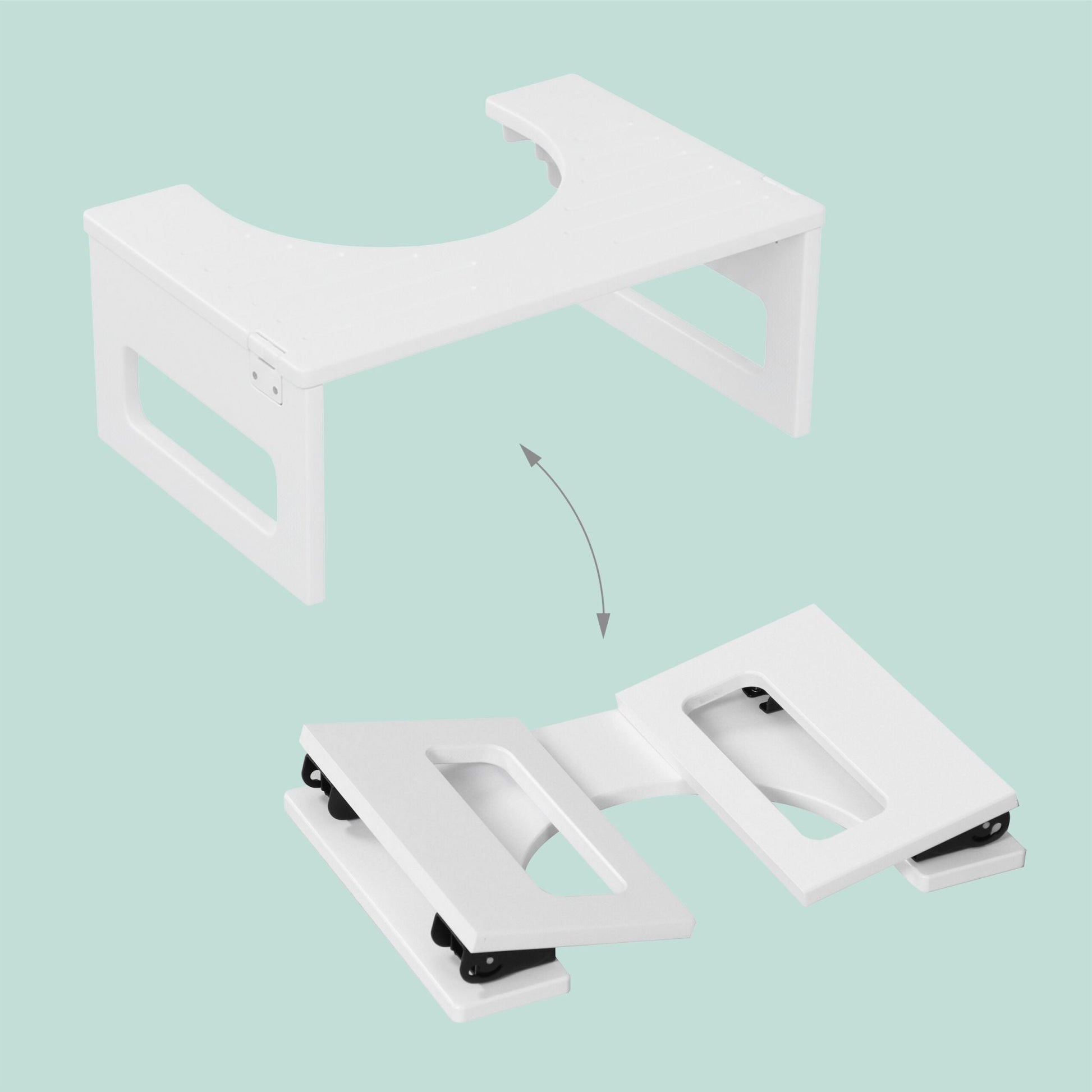 Klappbarer Toilettenhocker Bambus Weiss von Relaxdays
