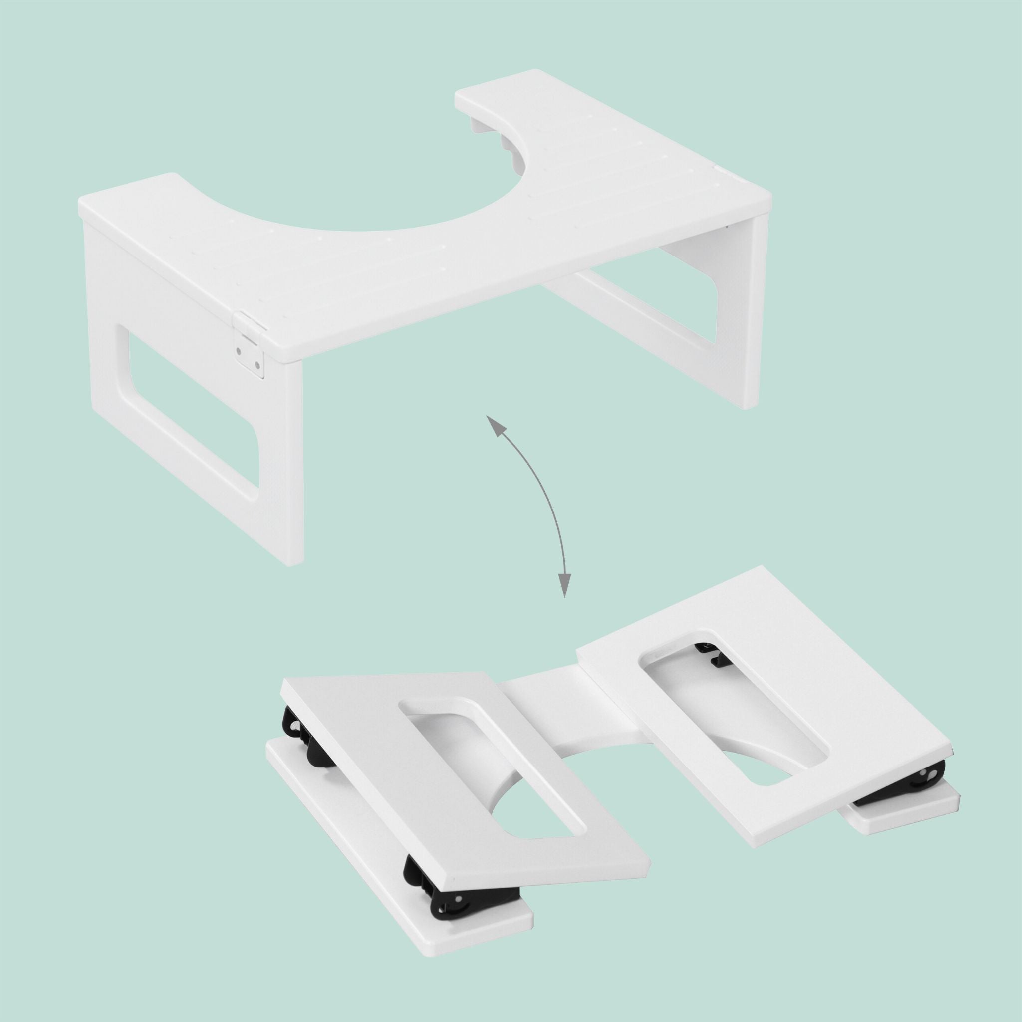 Klappbarer Toilettenhocker Bambus Weiss von Relaxdays