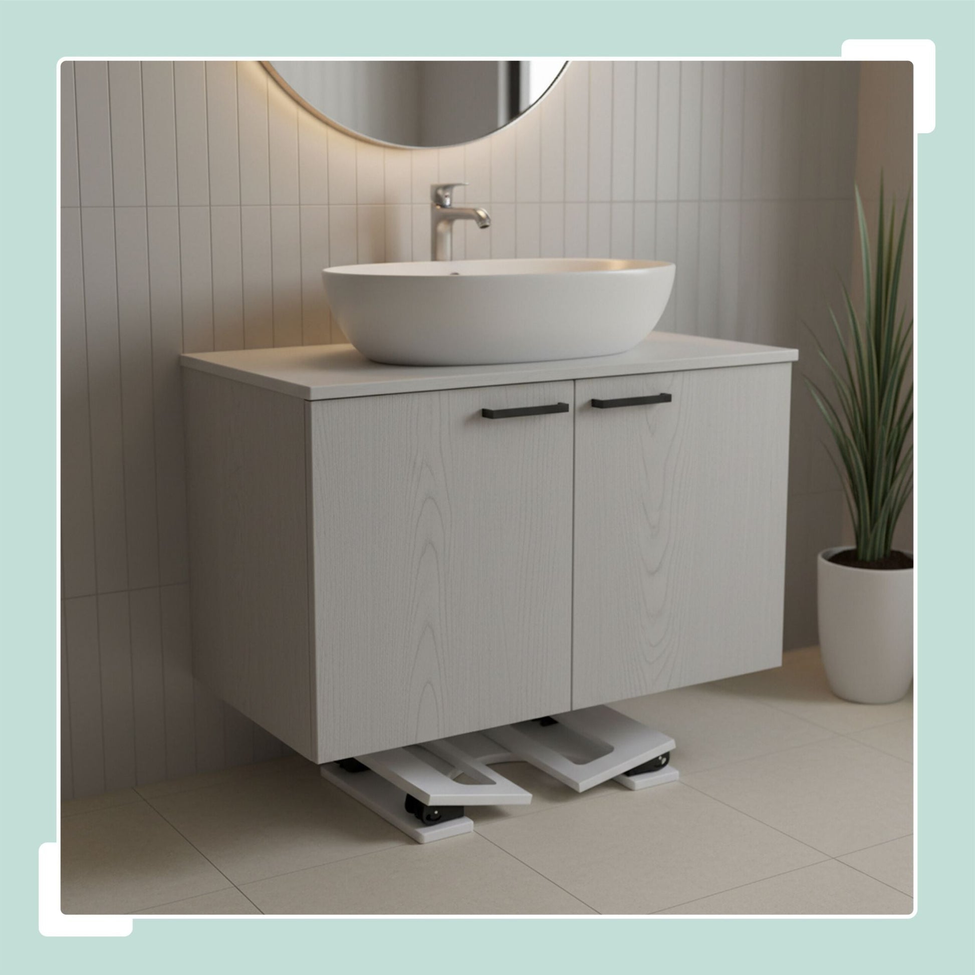 Klappbarer Toilettenhocker Bambus Weiss von Relaxdays