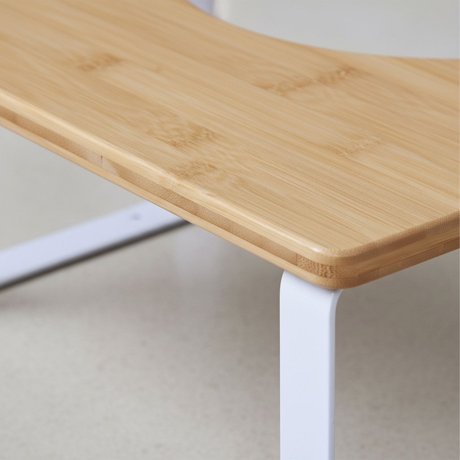 Toilettenhocker Bambus & Metall Weiss-Hellbraun von Relaxdays