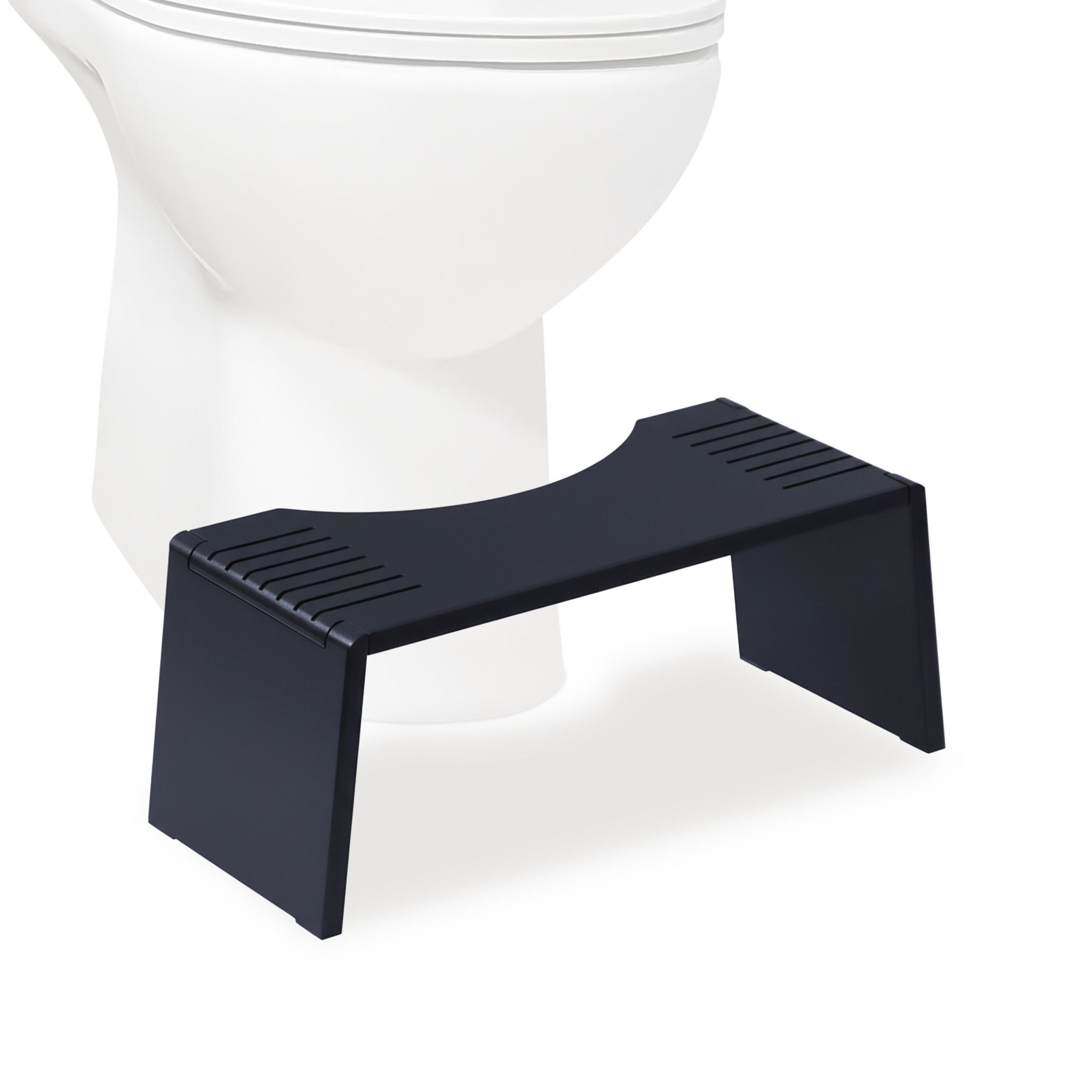Klappbarer Toilettenhocker Bambus Schwarz von Relaxdays