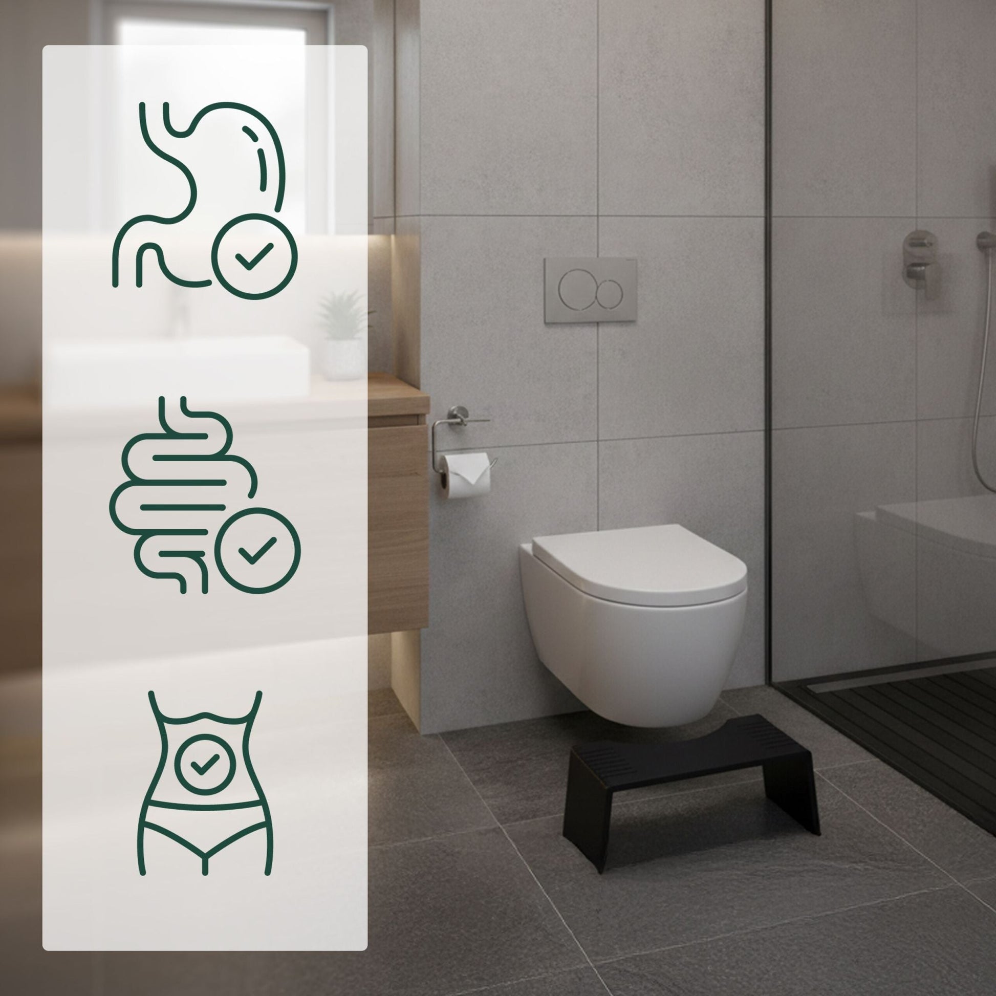 Klappbarer Toilettenhocker Bambus Schwarz von Relaxdays