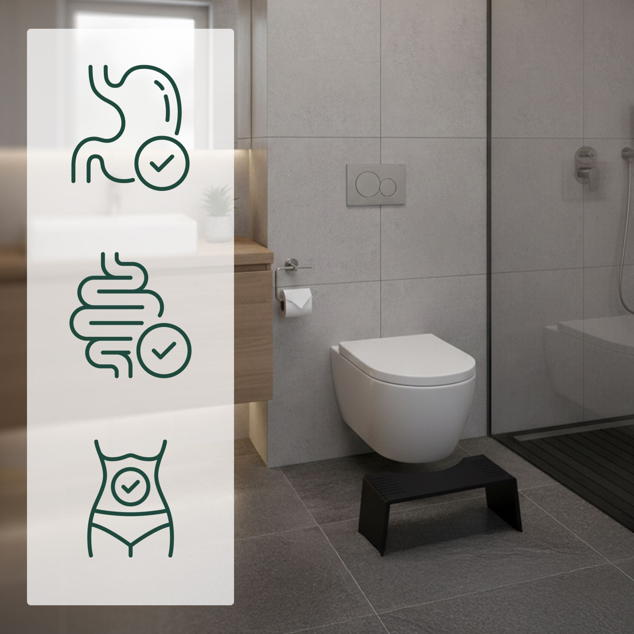Klappbarer Toilettenhocker Bambus Schwarz von Relaxdays