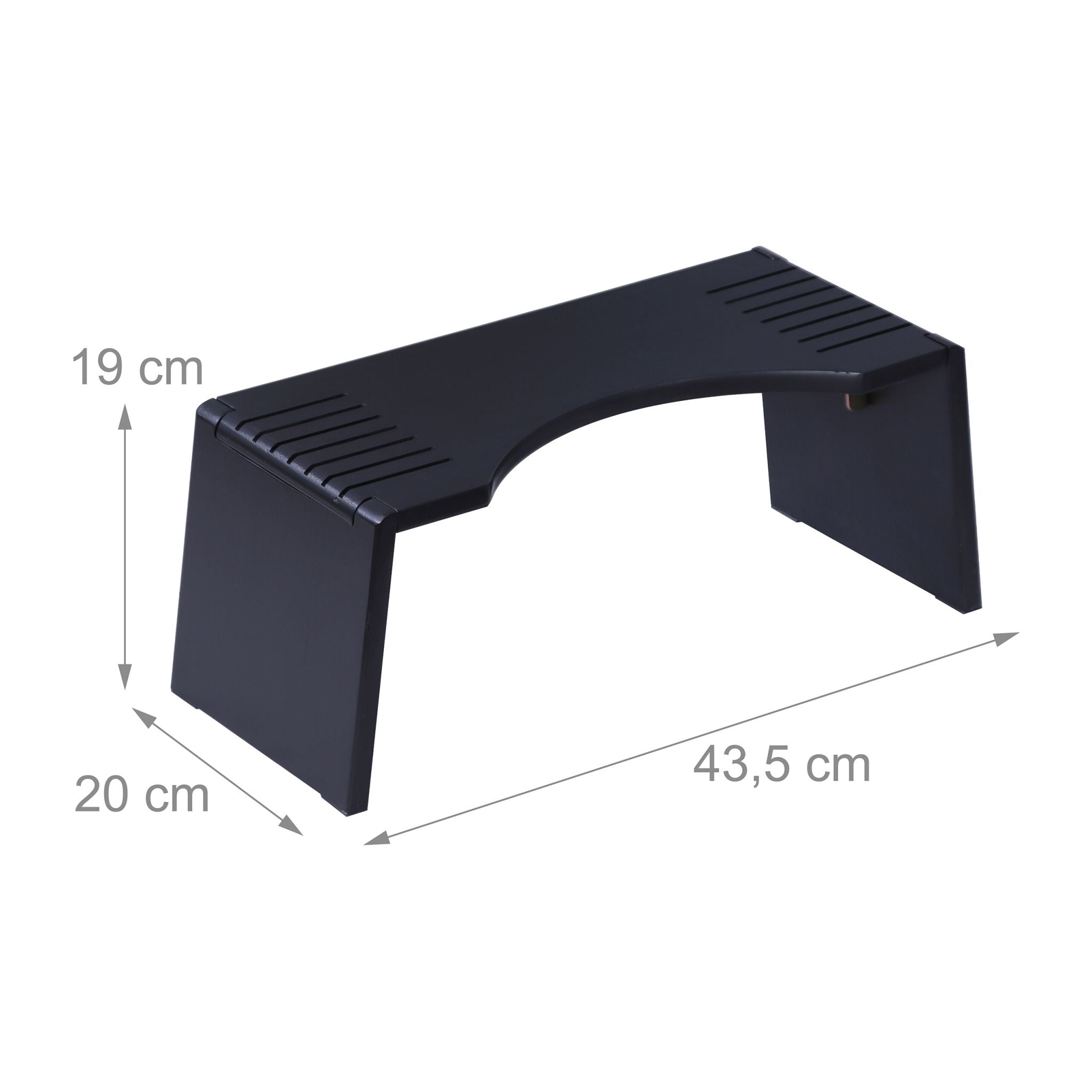 Klappbarer Toilettenhocker Bambus Schwarz von Relaxdays