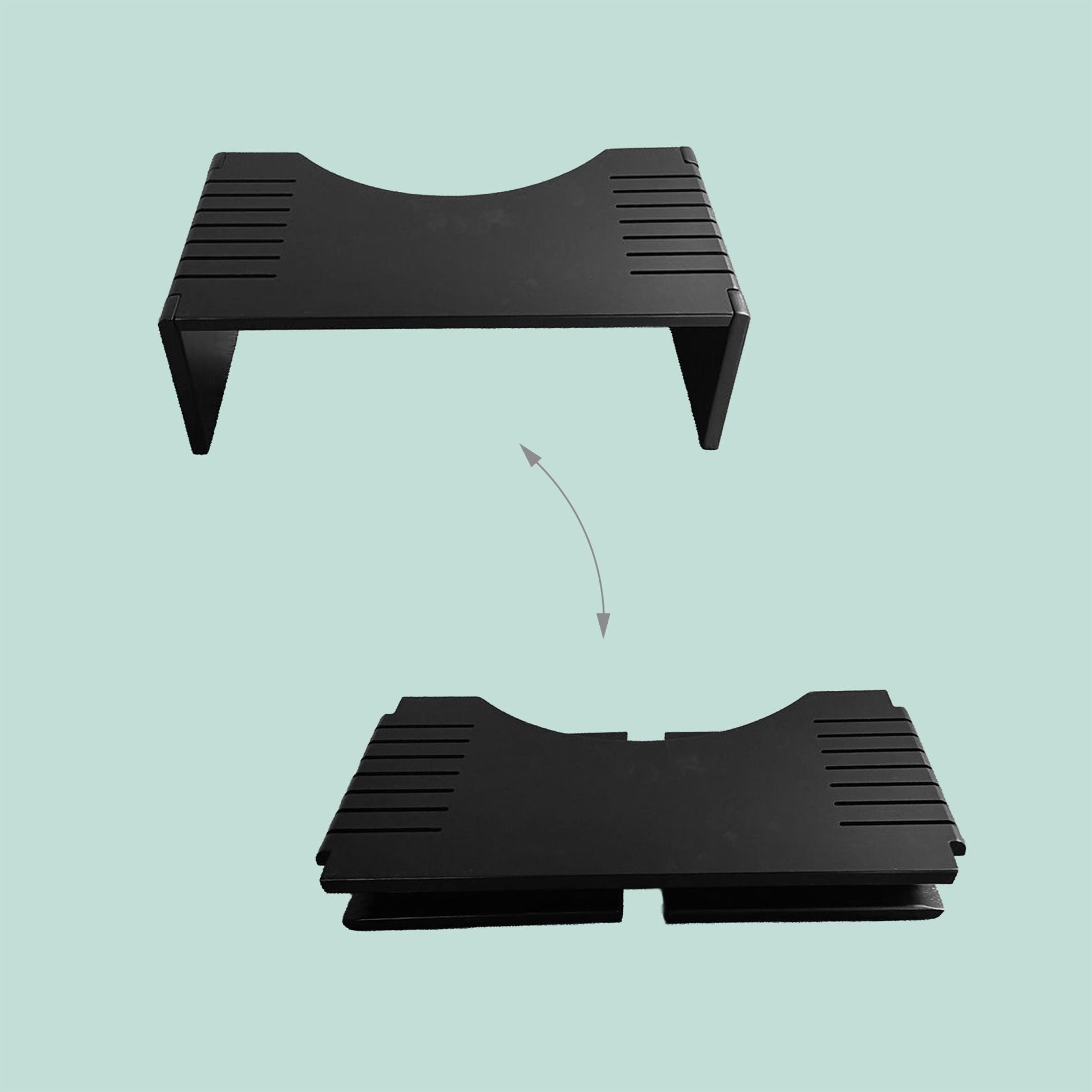Klappbarer Toilettenhocker Bambus Schwarz von Relaxdays