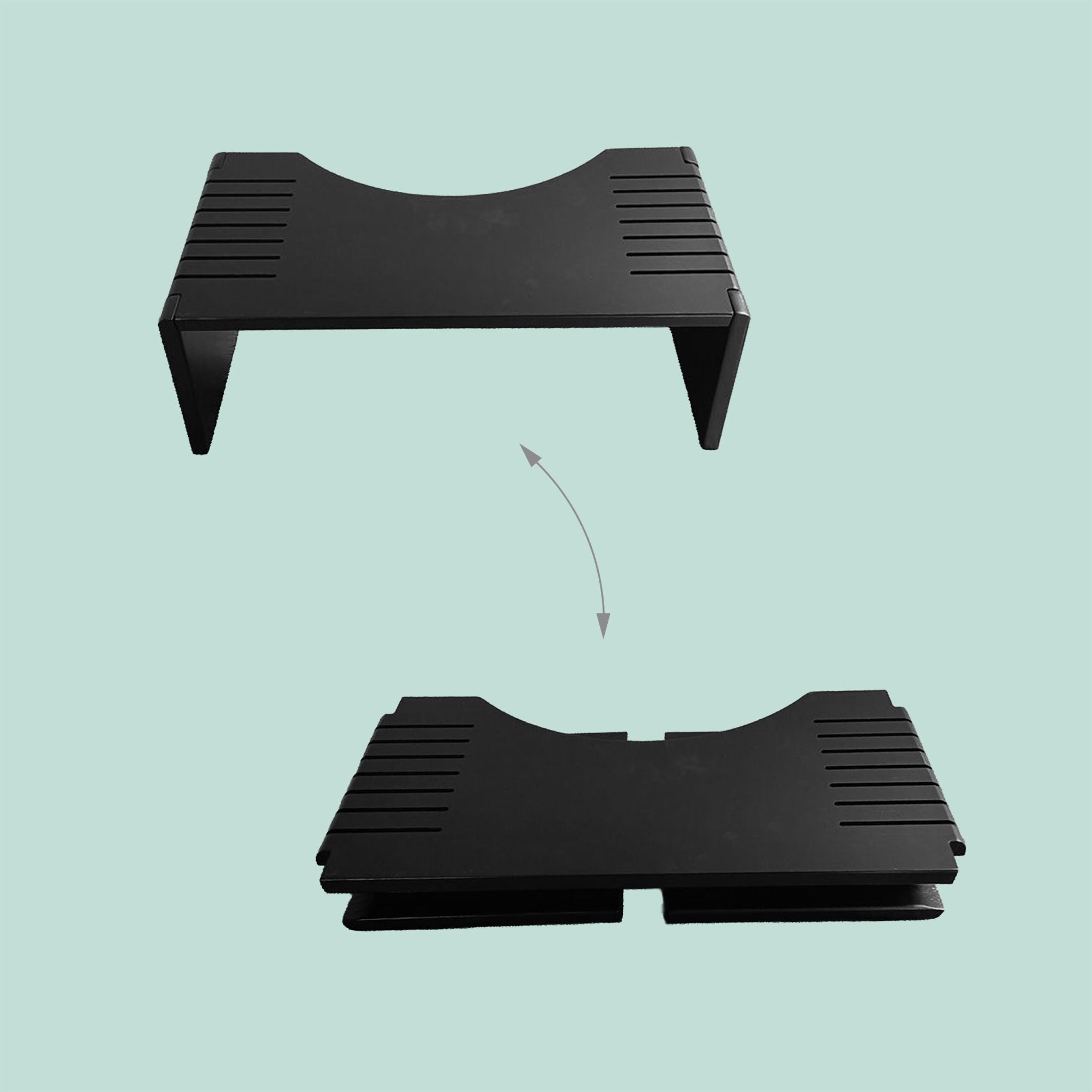 Klappbarer Toilettenhocker Bambus Schwarz von Relaxdays