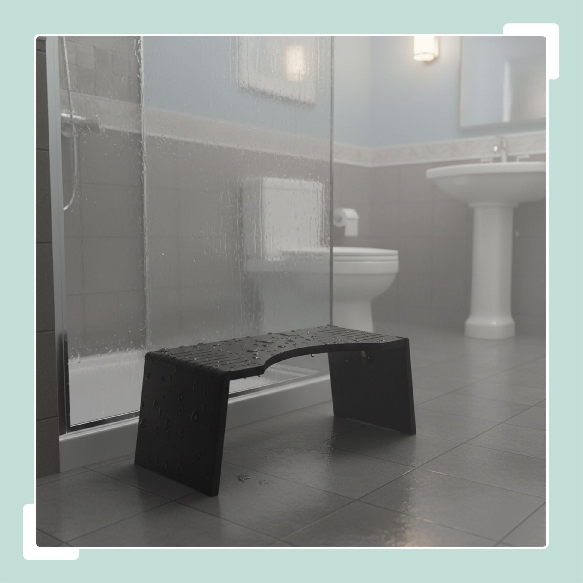 Klappbarer Toilettenhocker Bambus Schwarz von Relaxdays